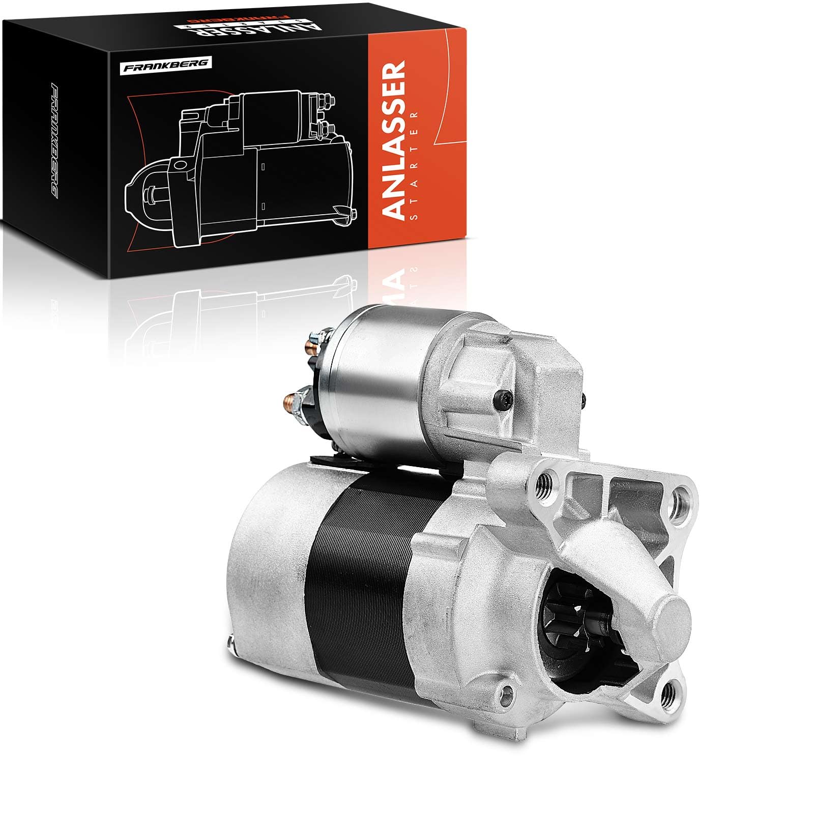 Frankberg Motor de arranque 08 kW 12 V 8 dientes 7711135849 | Compatible con: M.e.g.a.n.e I Clásico LA0/1, Caja Kubistar X76, Grand Scénic III JZ0/1, Thalia II LU, Dokker MPV KE