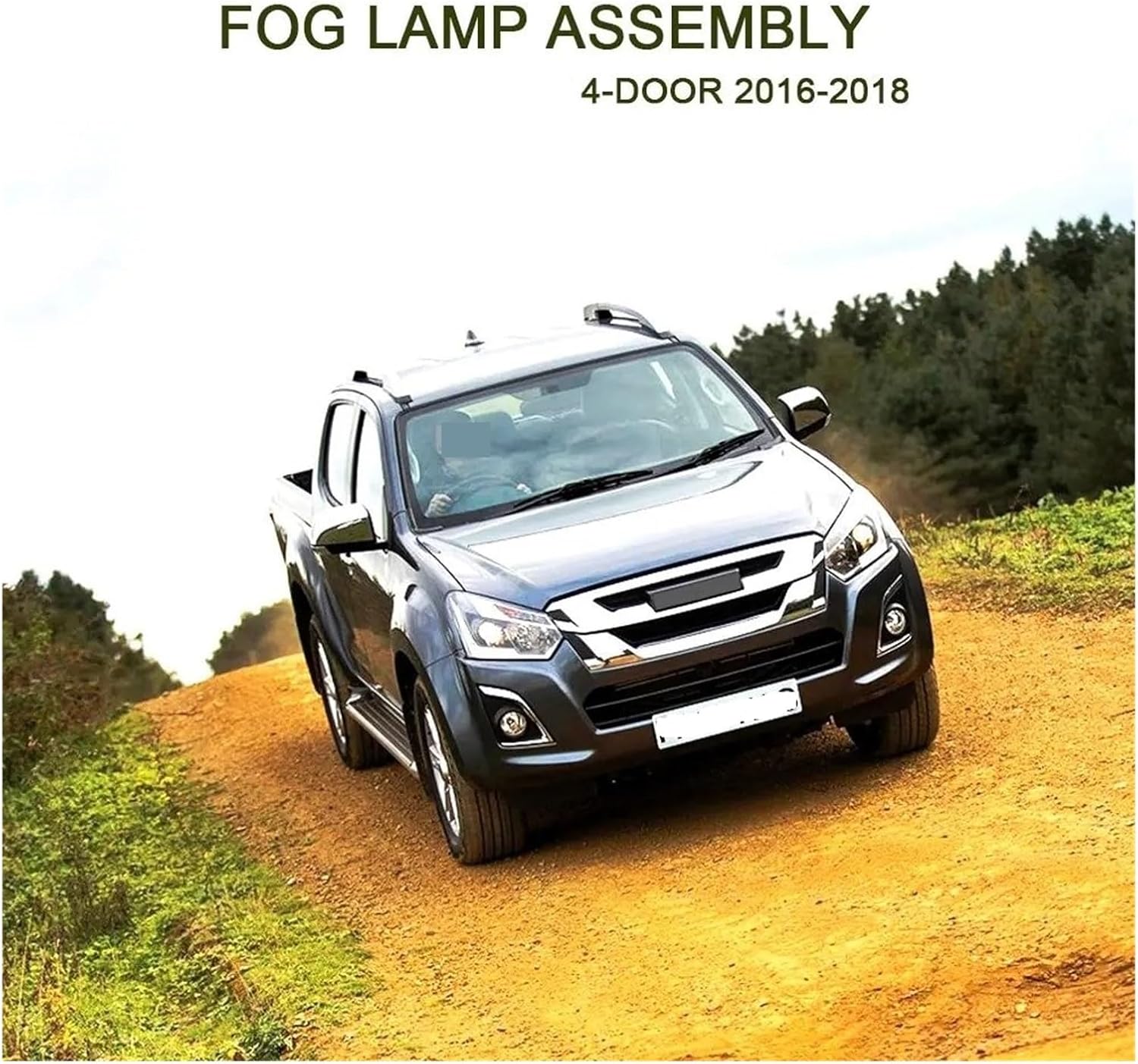 Headlight Car Fog Light Assembly Front Left and Right Set Fog Light Lamp with Harness Relay for Isuzu for D-max 4 Door 2016 2017 2018