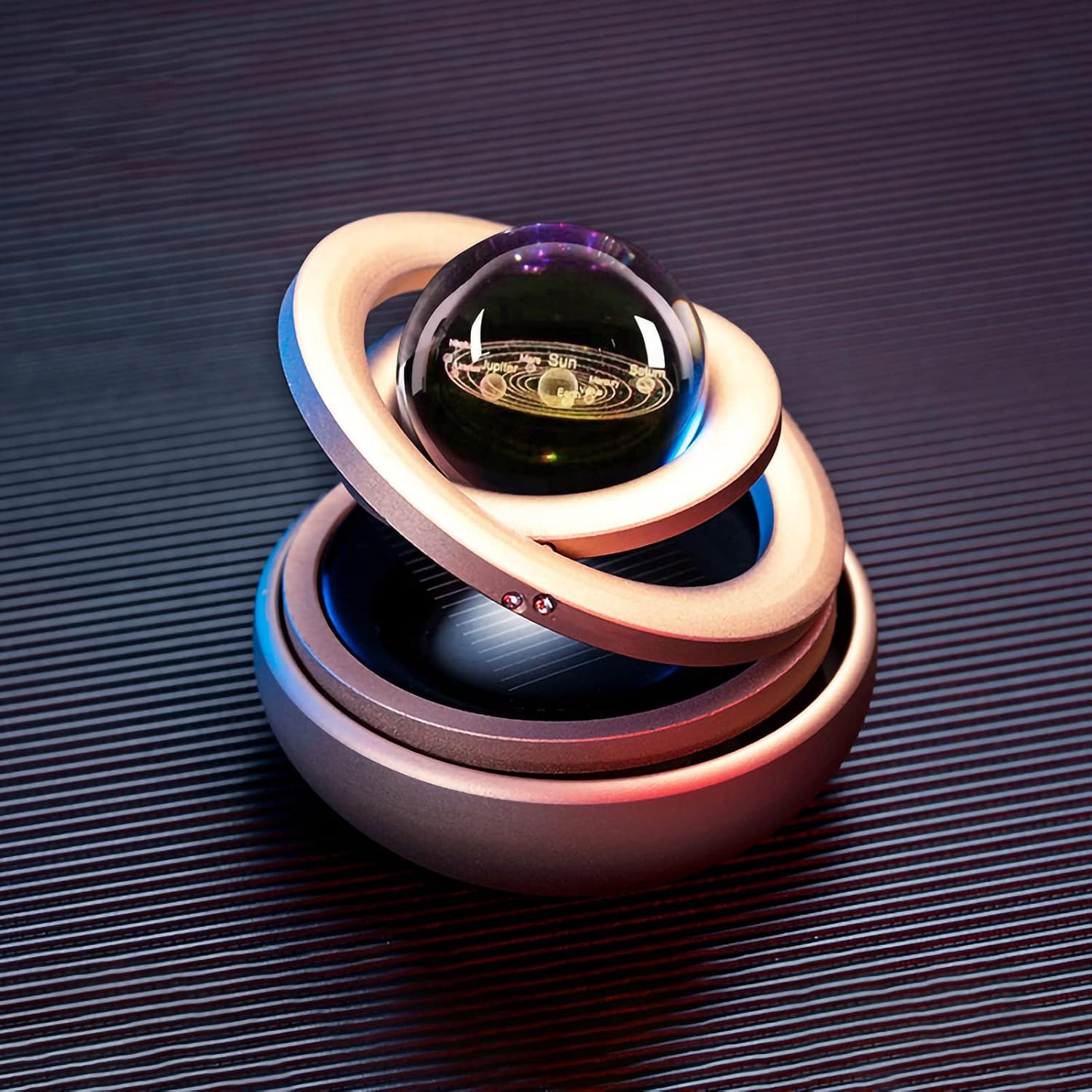 Keenso Turning Car Aromatherapy Diffuser Design Long Lasting Fragrance Solar Energy Auto Perfume Pendant for the Interior of the Car (#3)