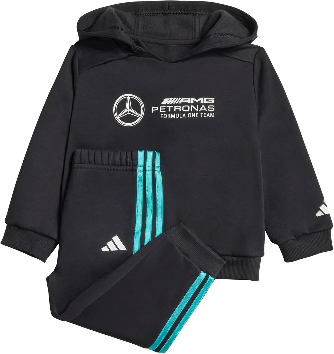 adidas Unisex-Baby Mercedes - AMG Petronas Formula 1 Team Joggers Set, Black/White, 18 Months