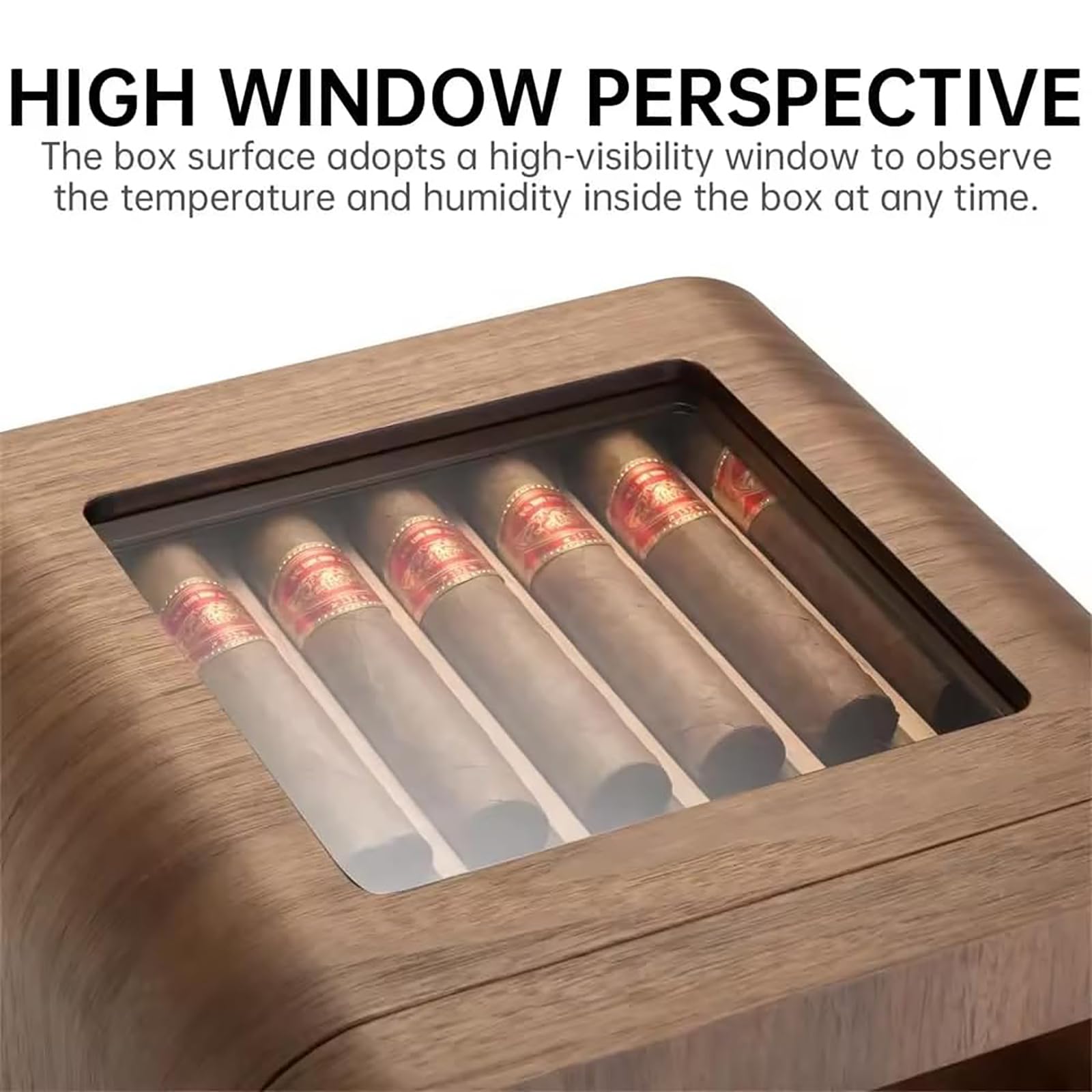Zigarren Humidor Schrank, Elektronischer Humidor mit Hygrometer, 110 Zigarren Kapazität, 360° Luftzirkulation, ideal für Zuhause, Bar, Party