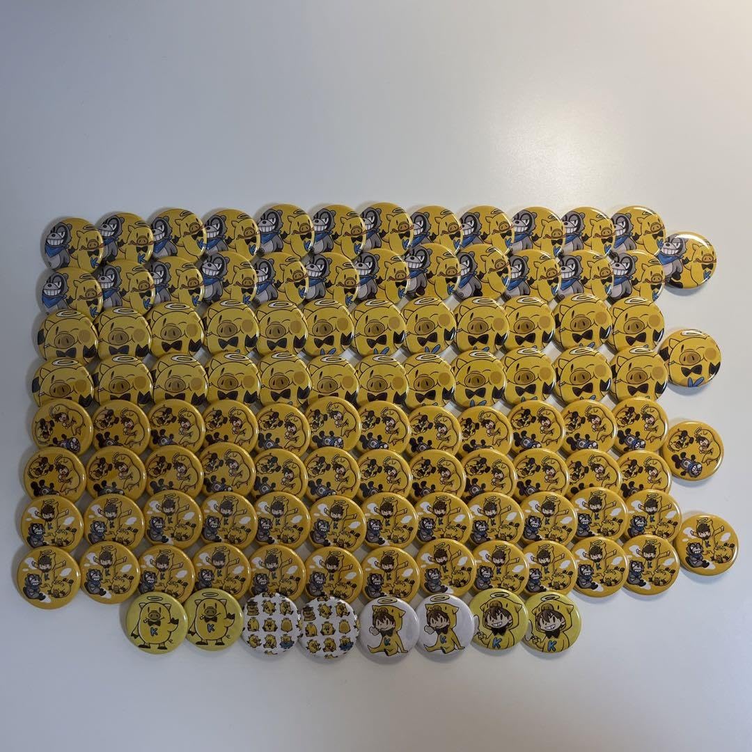 Amazon | 金豚きょー 缶バッジ 108個セット | バッジ | おもちゃ