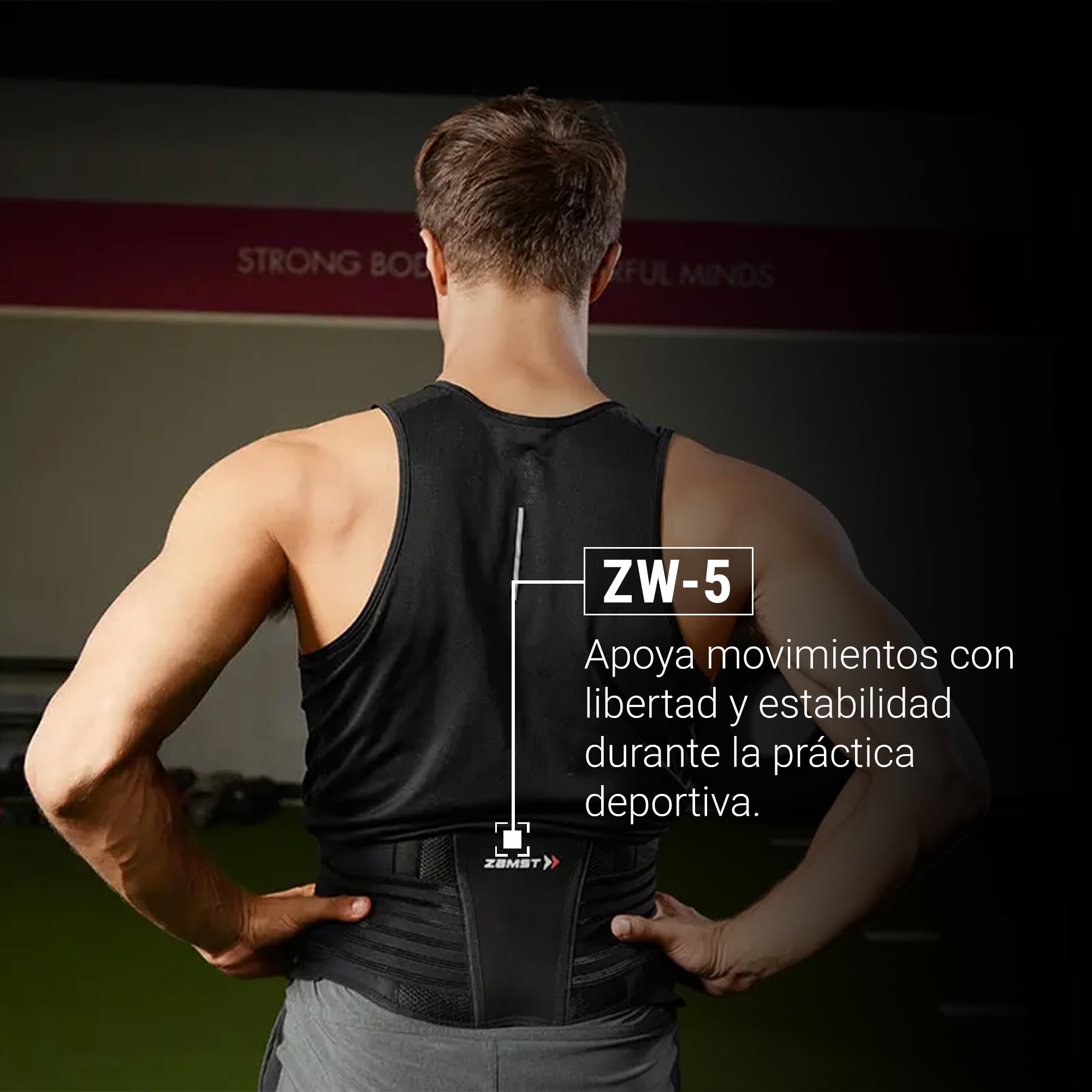 Zamst ZW-5 Faja Lumbar Ajustable - Soporte Lumbar para Deportistas, Faja Lumbar para Dolor Lumbar, Cinturón de Compresión para Deportes - Tejido de Malla Transpirable - M