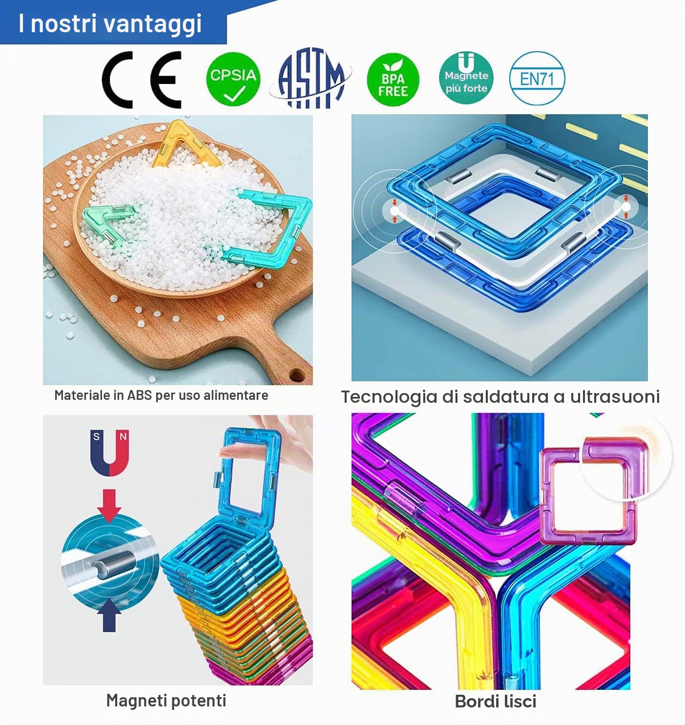 Condis Costruzioni Magnetiche Bambini 160 Pezzi Blocchi Costruzioni Magnetici Giochi Bimbo Bambina 3 4 5 6 7 anni Gioco Magnetico Educativi Giocattoli Bambino Calamite Puzzle Regalo Bimba Montessori