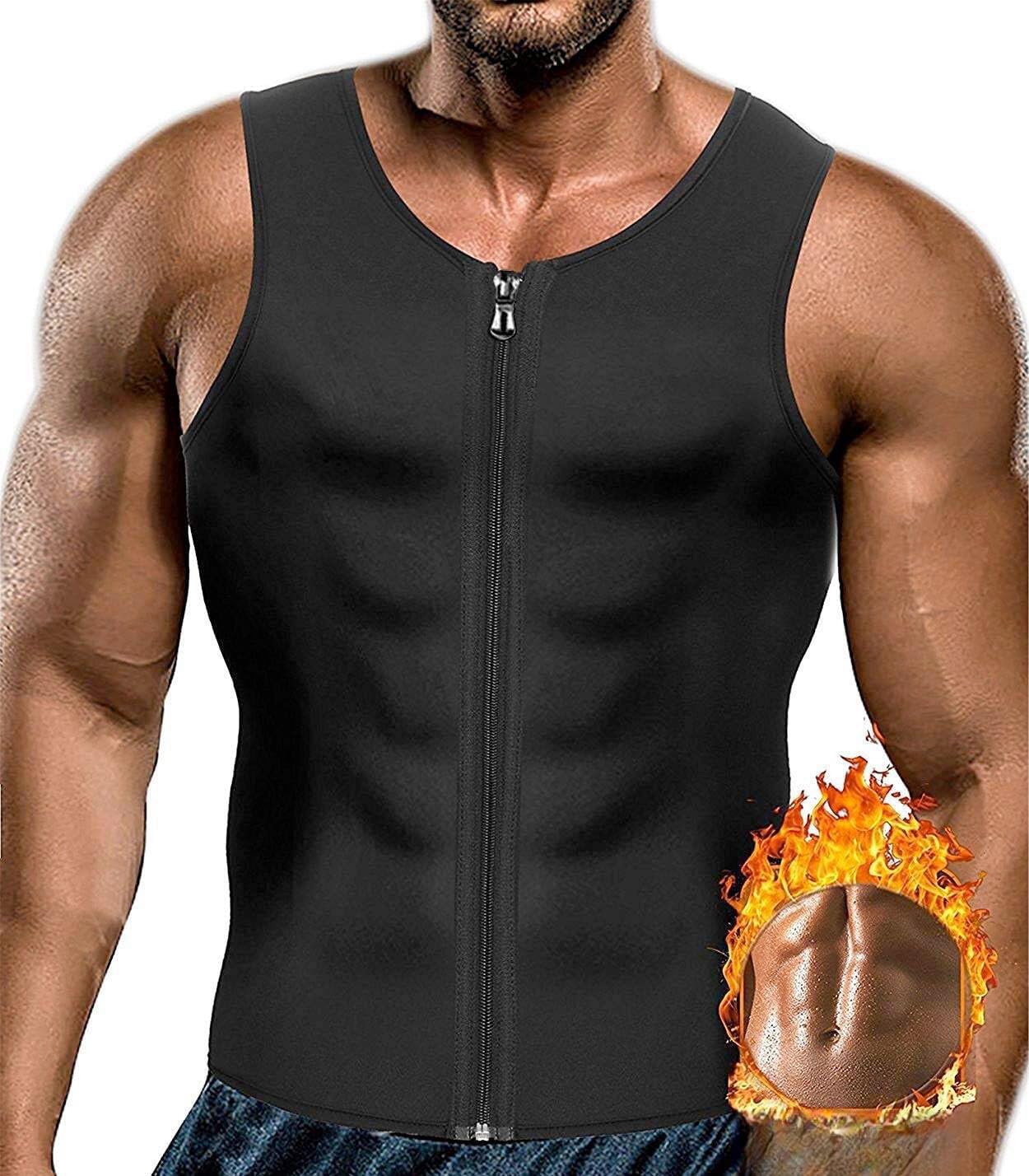 CORATED Men Sauna Vest Sweat Waist Trainer Zipper Kuwait Ubuy