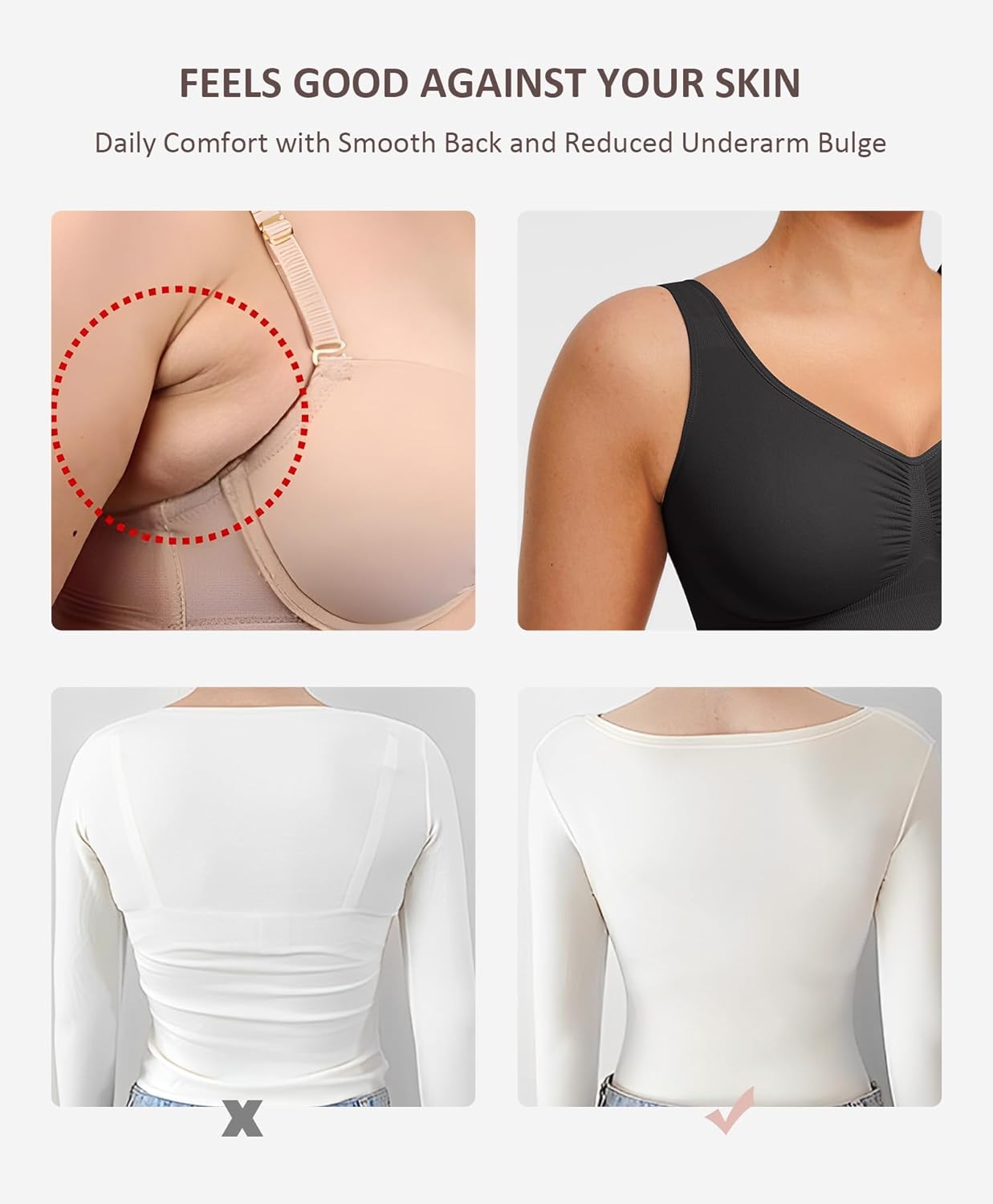 FeelinGirl Bras for Women No Underwire Seamless Smooth Bralette Full Coverage Comfy Everyday Bras with Wide Straps - Image 4