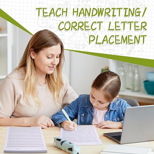 Miniatura 4 de Eaasty 100 hojas de papel para principiantes de nivel 1, papel de práctica de escritura a mano para niños, papel de escritura con líneas y gris