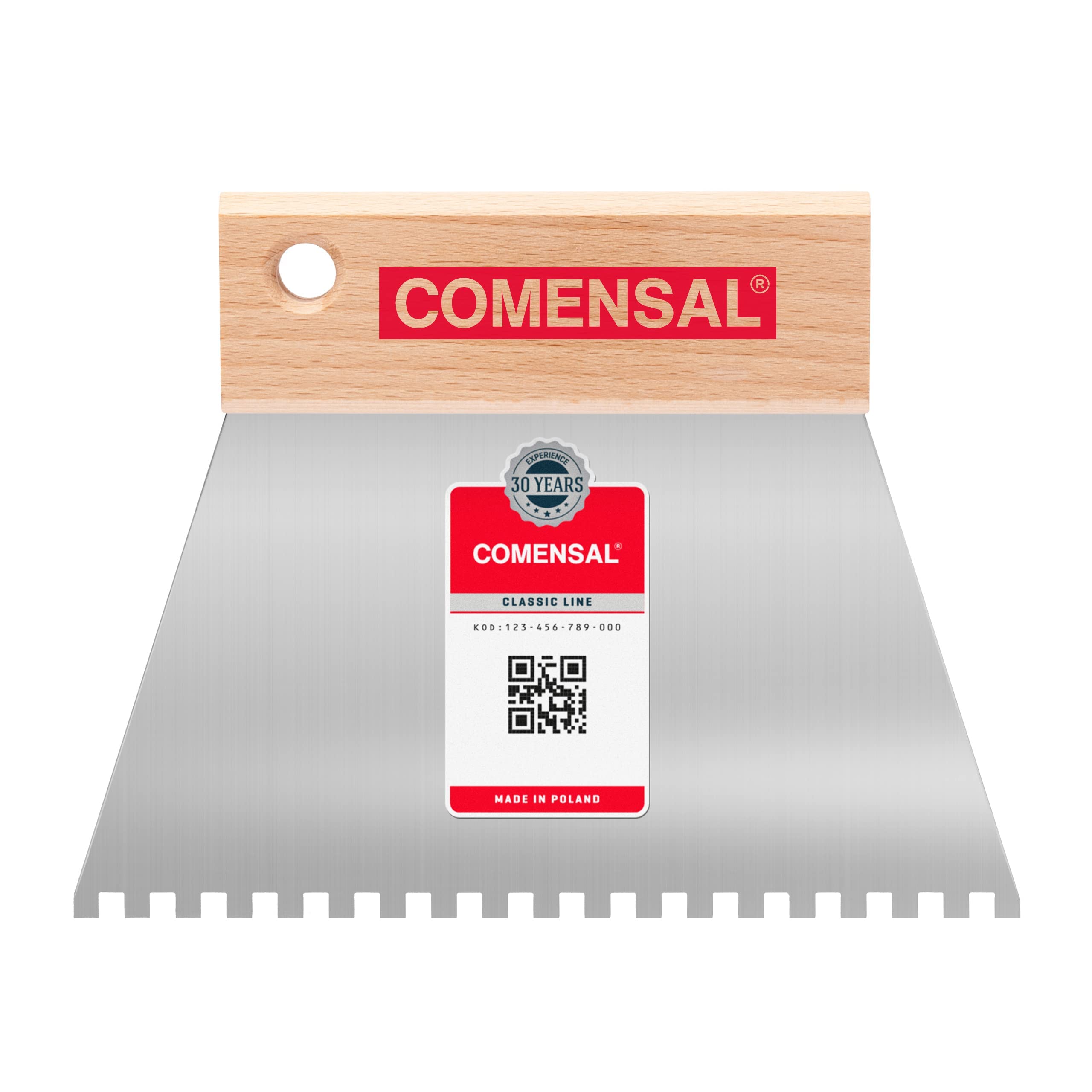 COMENSAL® Premium Zestaw do szpachlowania fug - 4 trapezowe szpachelki 150 mm - gładkie trapezowe - z tynku gipsowego - trapezowe z zębami - Made in EU