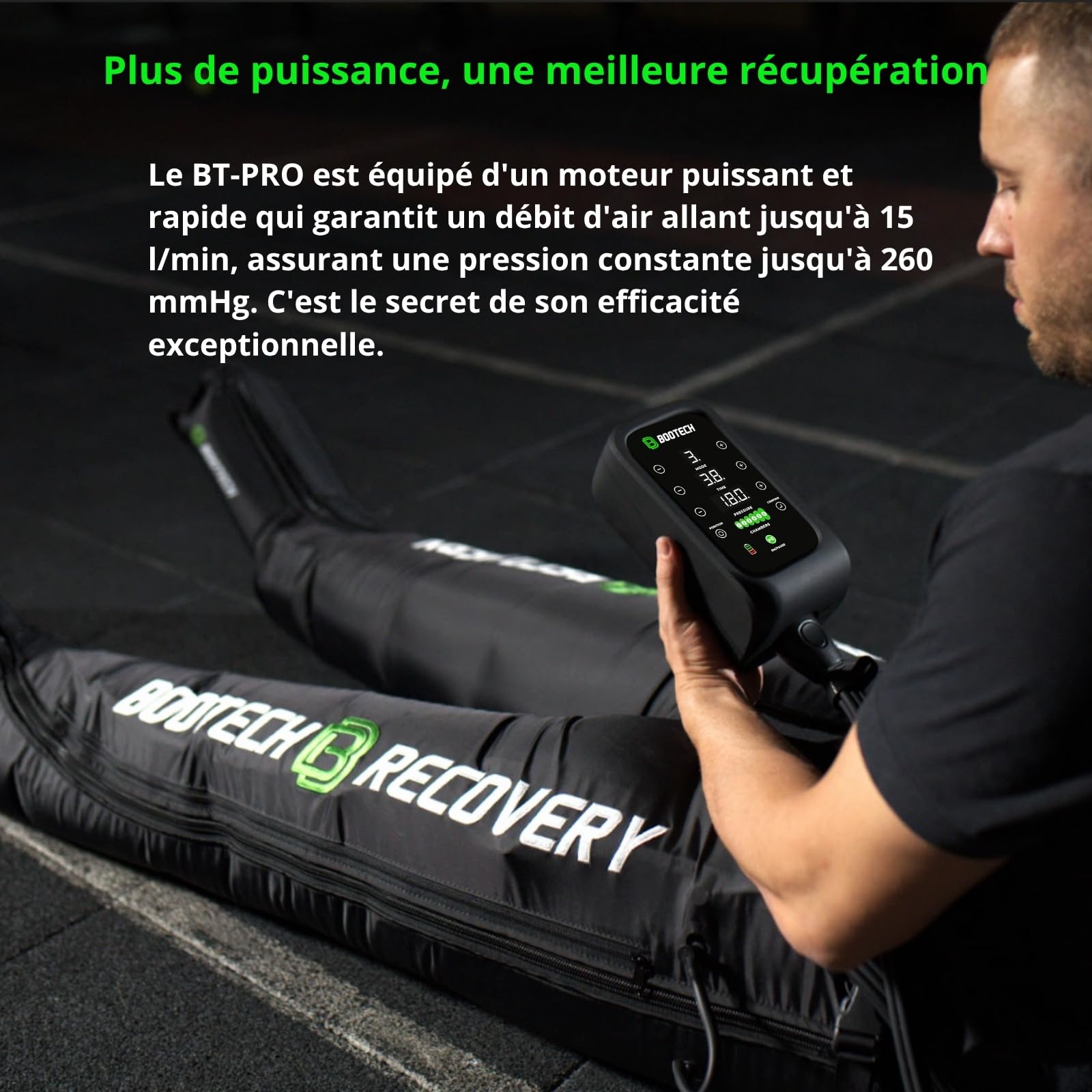 BOOTECH Pantalon de Pressothérapie pour la Maison, Masseur Rechargeable pour Jambes Fatiguées avec 6 Chambres, Améliore la Circulation, Récupération Musculaire, Drainage Lymphatique, Anti-Cellulite