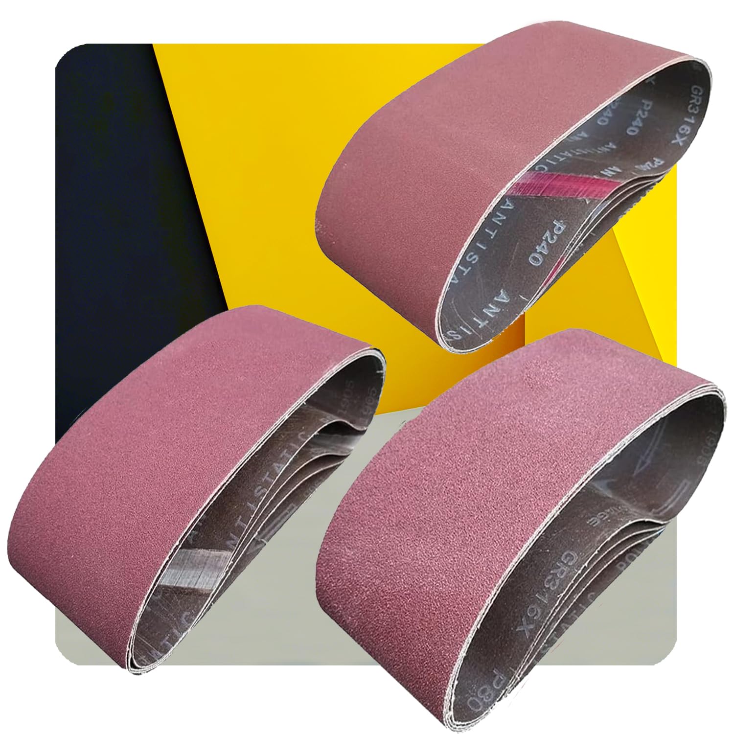 Tonmp 15 PCS 4" x 24" Premium Sander Belts - 5 Each of 40 80 120 Grit Aluminum Oxide Sanding Belts For Belt sander (4x24 inch)