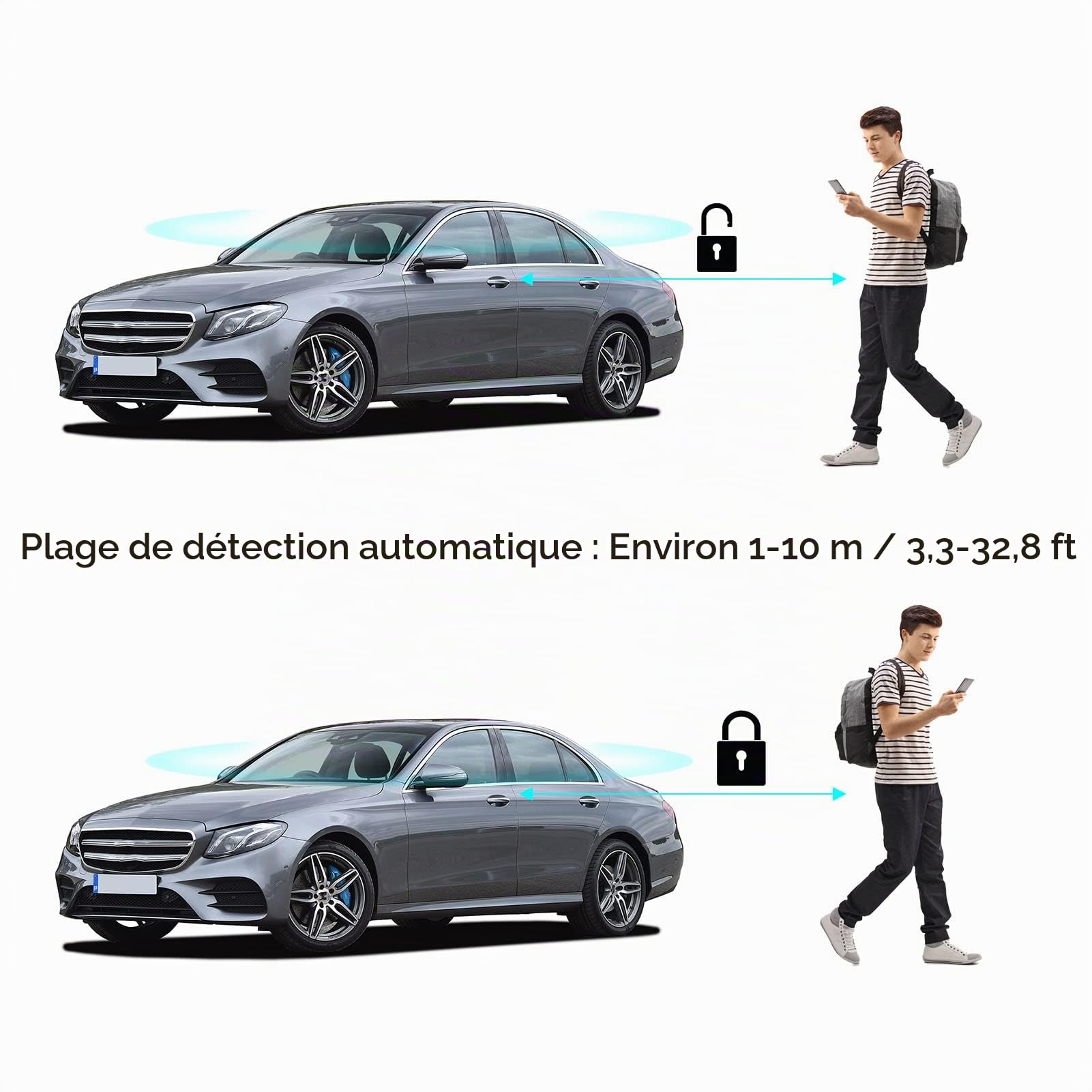 12V Kit D'entrée sans Clé pour Voiture, Système D'entrée sans Clé pour Voiture, Antivol, Démarrage à Un Bouton, Système De Verrouillage à Distance Universel pour Pièces de Automobiles