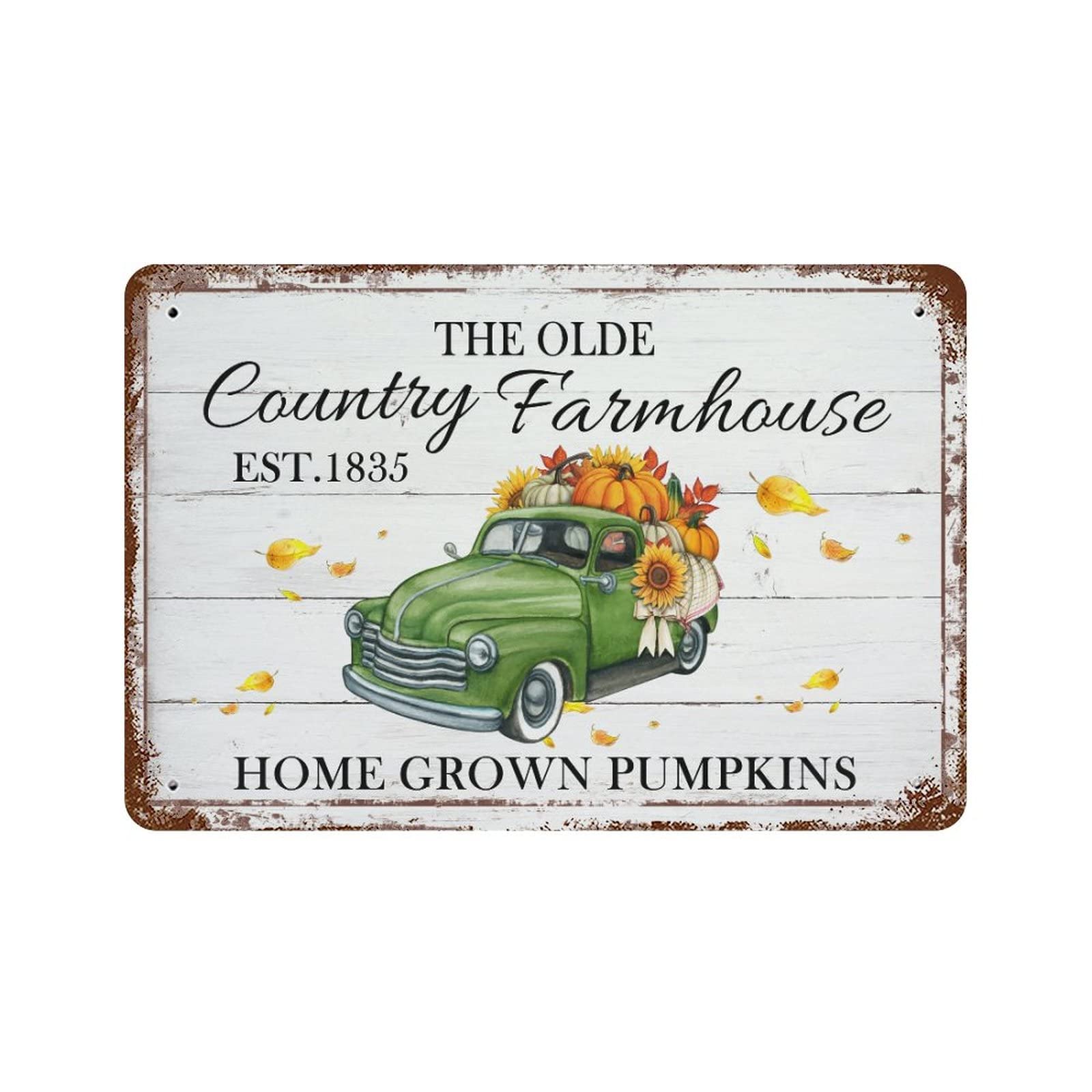 Panneau de Noël vintage Happy Fall en finition haut de gamme pour intérieur chic 30x45 cm
