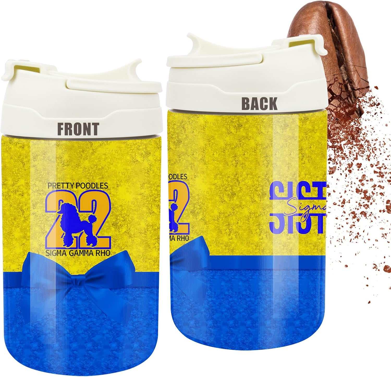 Sorority 1922 Gift for Women SGRHO Paraphernalia 17.5oz (500ml) Stainless Steel Insulated Water Bottle with Silicone Straw and Carry Handle Portable Thermal Mug (Bottle-1922)