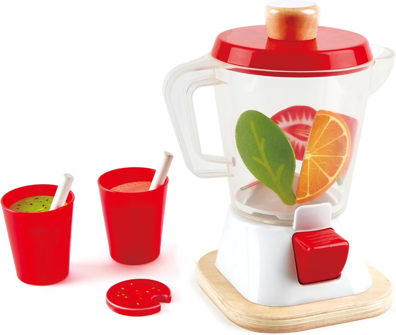Hape Smoothie Blender | Multicolor Kitchen Smoothie Machine Play Set Complete with Cups & Straws