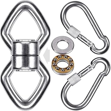 BeneLabel Swing Swivel with 2 Carabiners, 770LB Capacity, Safest Rotational Device Hanging Accessory with 2 Bearing for Aerial Silks Dance, Web Tree Swing, Childrens Swing, Yoga Swing Sets