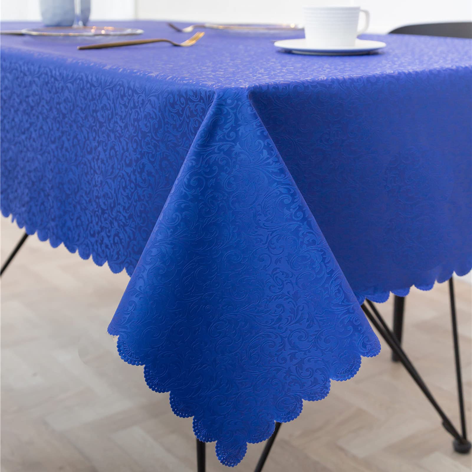 Tovaglia Rettangolare Pulire PVC Impermeabile A Prova di Olio Senza Grinze Pesante Durevole Tovaglie, Copritavolo del Tavolo per Cucina Partito Picnic. (Blu,140x220cm)