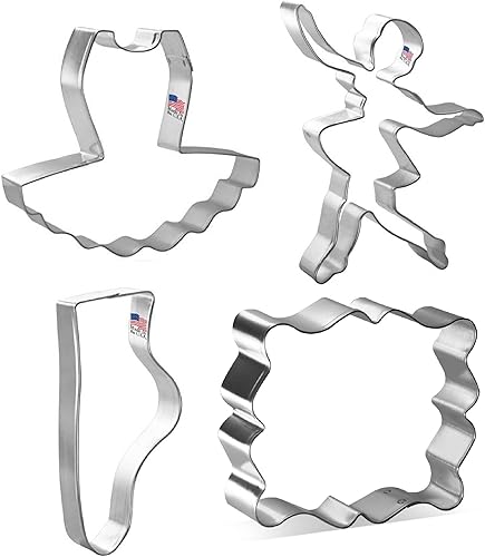 Juego de 4 cortadores de galletas de balletdance de The Cookie Cutter Shop - Cortadores de galletas de acero estañado - Fabricado en los Estados