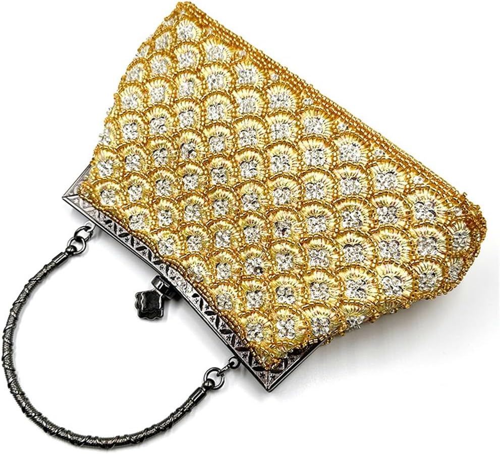 Women's Bag Embroidery European and American Dinner Bag Clutch Women's Bag Fish Scale Banquet Handbag