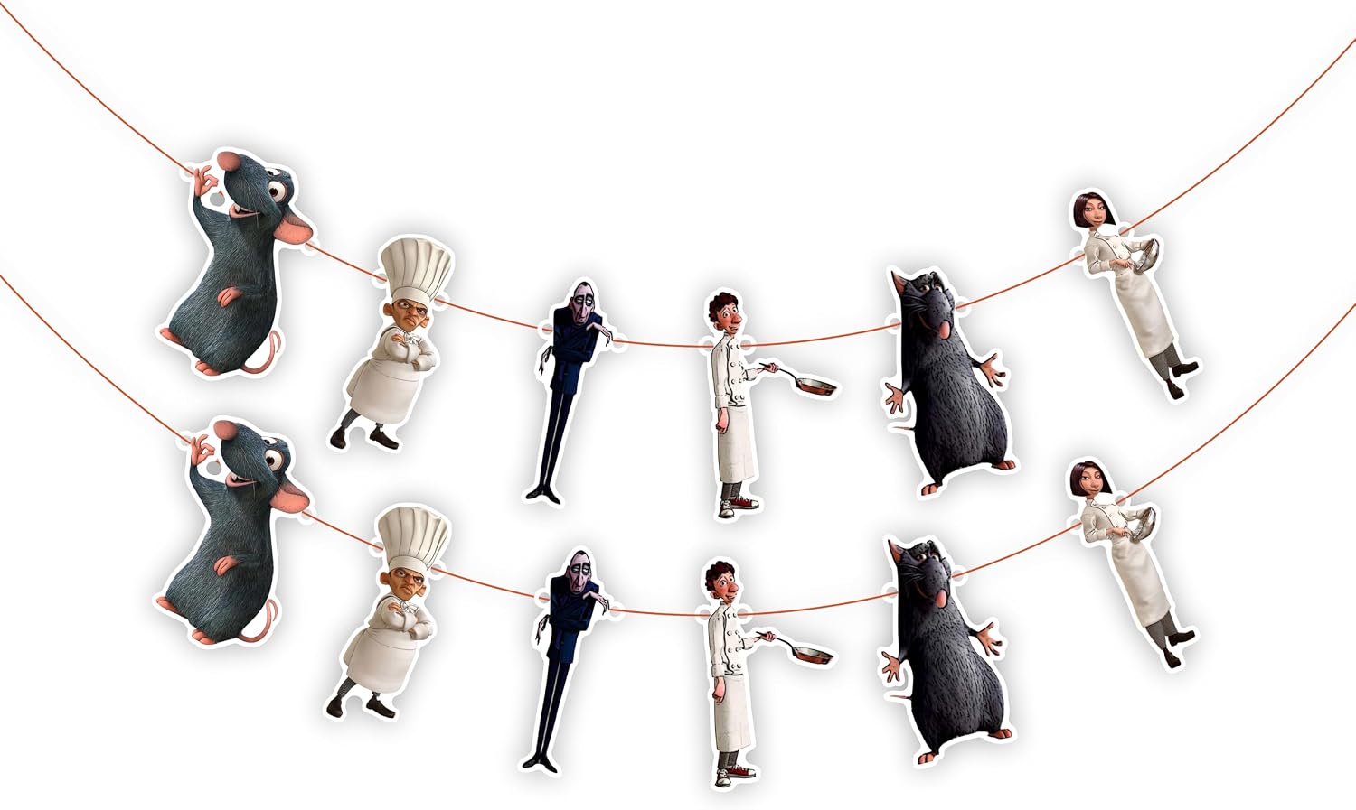 Ratatouile Garland Decoration – Cartoon Chef Theme Birthday Banner, Remy The Rat Party Garland, Colorful Hanging Decor for Boys or Girls, Pixar-Inspired Kitchen Party Supplies, Easy to Hang, Reusable