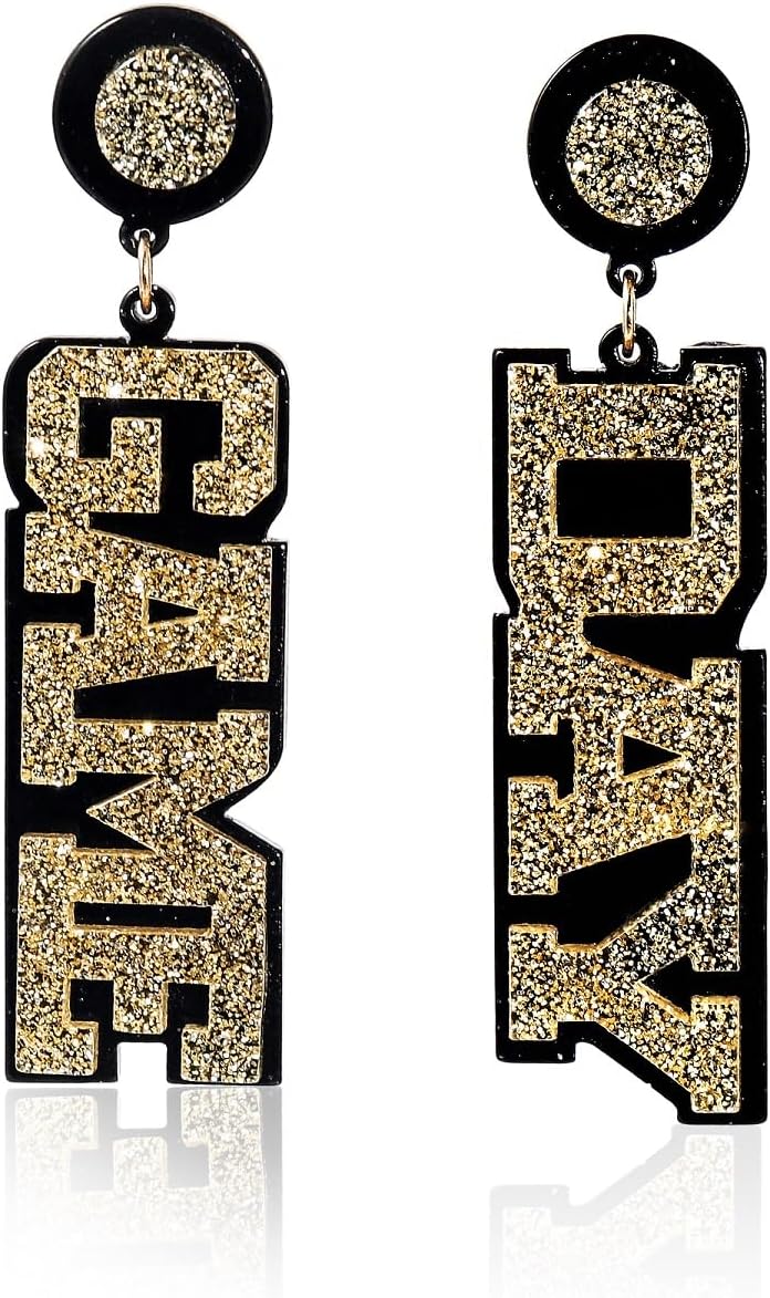 Acrylic Game Day Earrings Dangle Football Team Sports Fan Earrings for Women