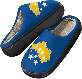Bosnia Flag Women's Fuzzy Slippers Bedroom Slippers Warm House Shoes Soft Thick Outdoor Comfort Man