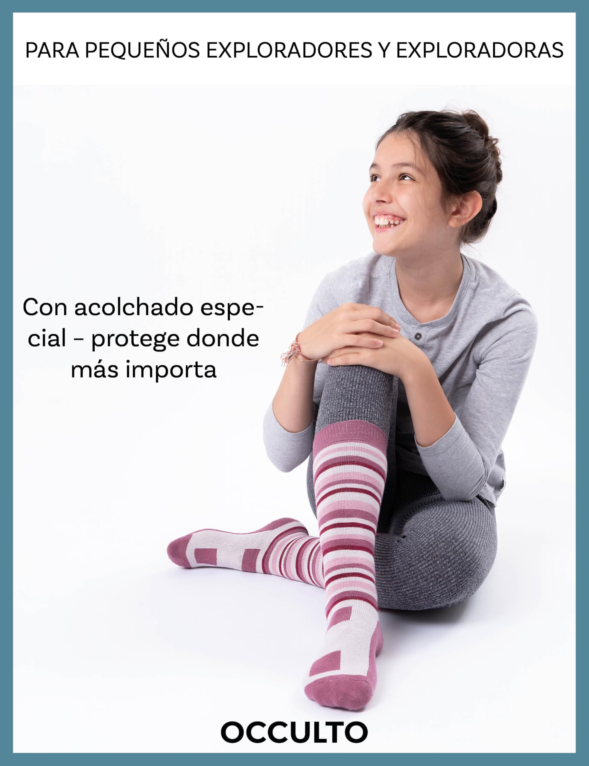 Calcetines de Esquí para Niños y Niñas 2 Pares Térmicos Invierno Acolchados Transpirables