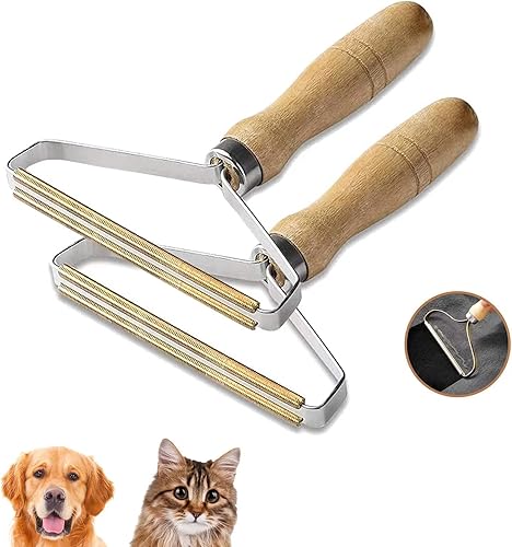 Limpiador de pelusas Pro, paquete de 2 removedores de pelusas portátiles, depilación manual de ropa, removedor de pelusas de doble cara para