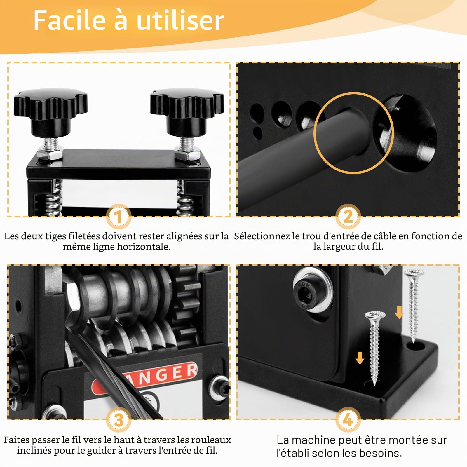 Dénudeur Câble 3-17mm, Manuel Compatible Perceuse, Machine À Dénuder | Outil À Dénuder Les Fils Avec 5 Lames, Double Utilisation Manuelle Ou Perceuse Pour Recyclage De Câbles Cuivre