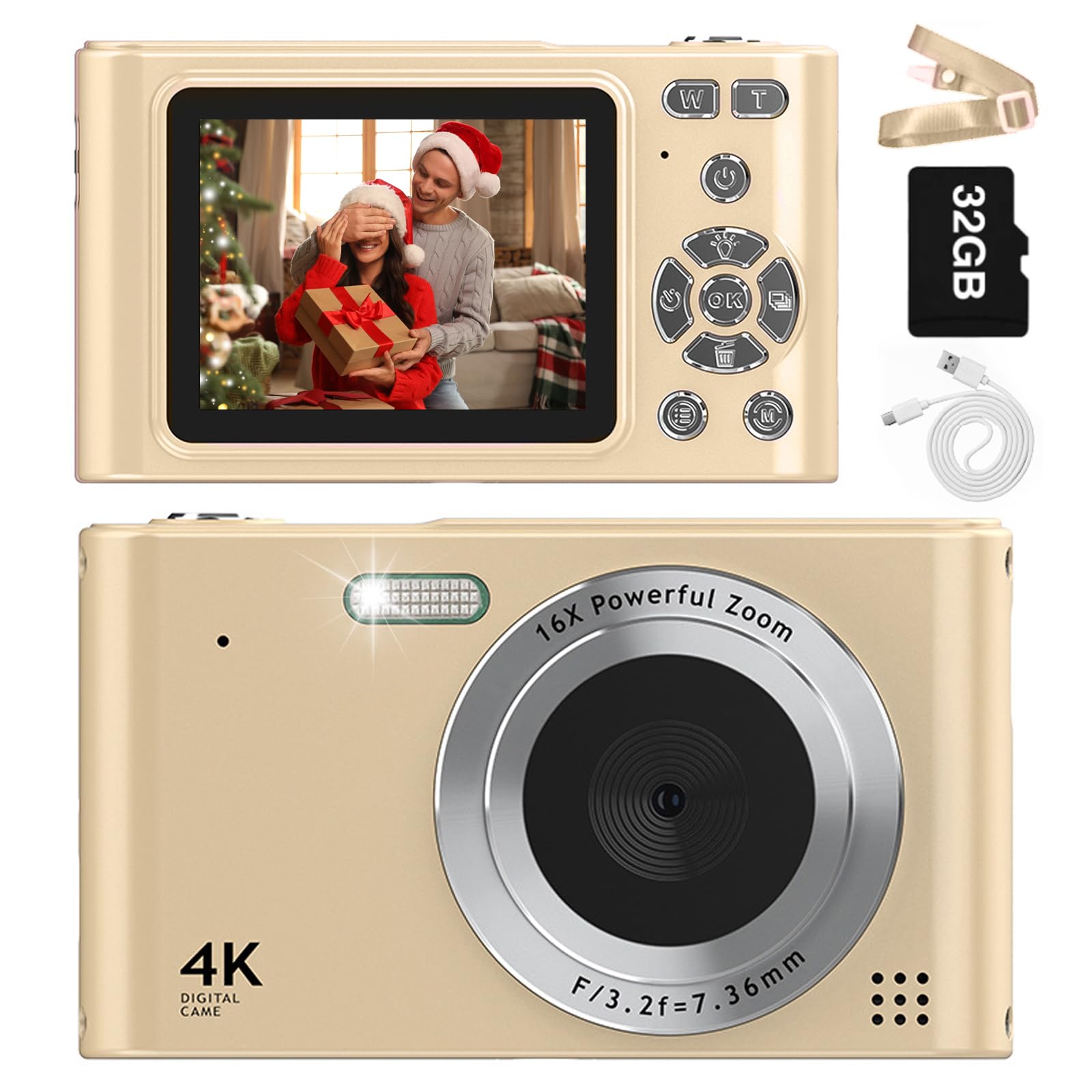 Amazon | デジタルカメラ 4K 4800万画素 レトロ キッズカメラ 修学旅行 