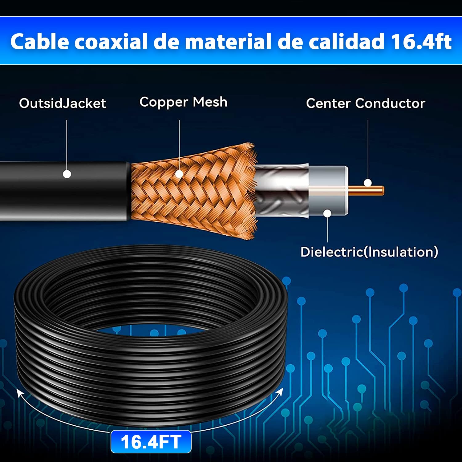 Antena TV Interior Digital de Panel 2026 – Diseño Ultrafino y Flexible con Amplificador, Recepción 360° de Largo Alcance, Compatible TDT/DVB-T2, Canales Gratis 4K/Full HD