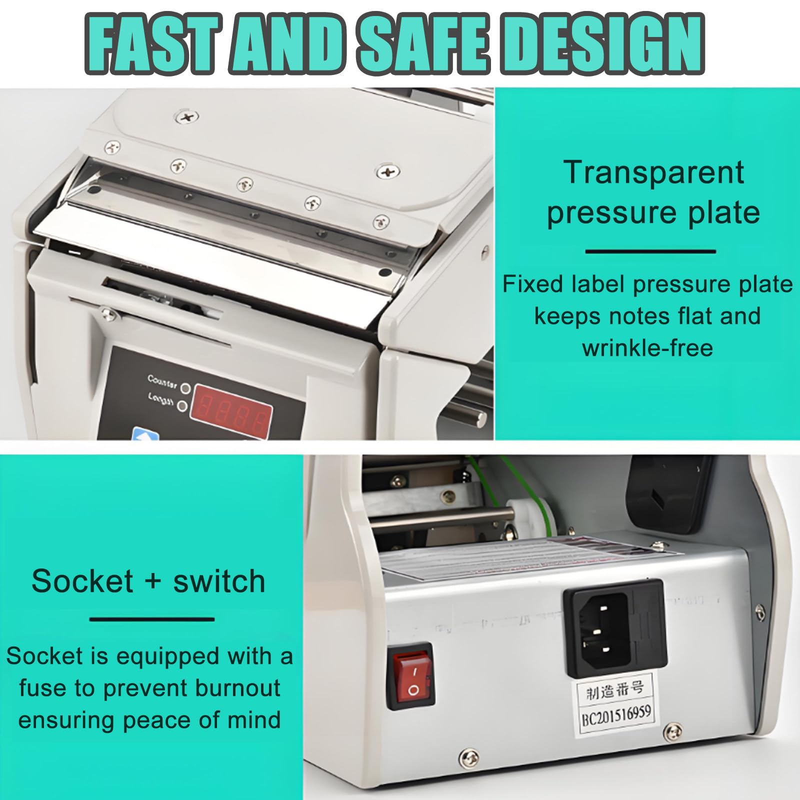 Distributore Automatico di Etichette - Macchina Automatica per La Rimozione delle Etichette con Display Digitale Elettrico - Macchina Automatica per La Separazione delle Etichette 130MM