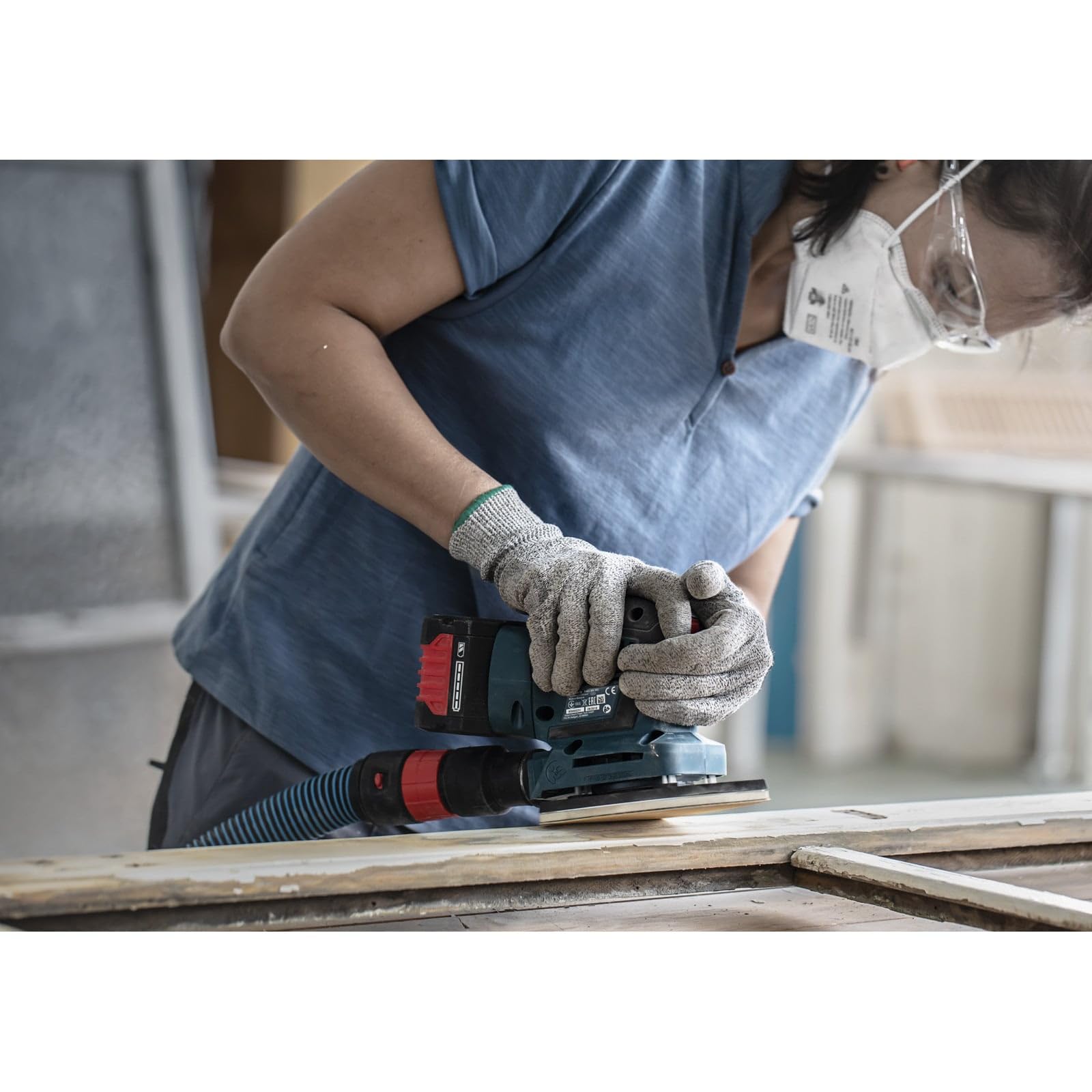 Bosch 50x Carta abrasiva EXPERT C470 con 8 fori per levigatrici orbitali