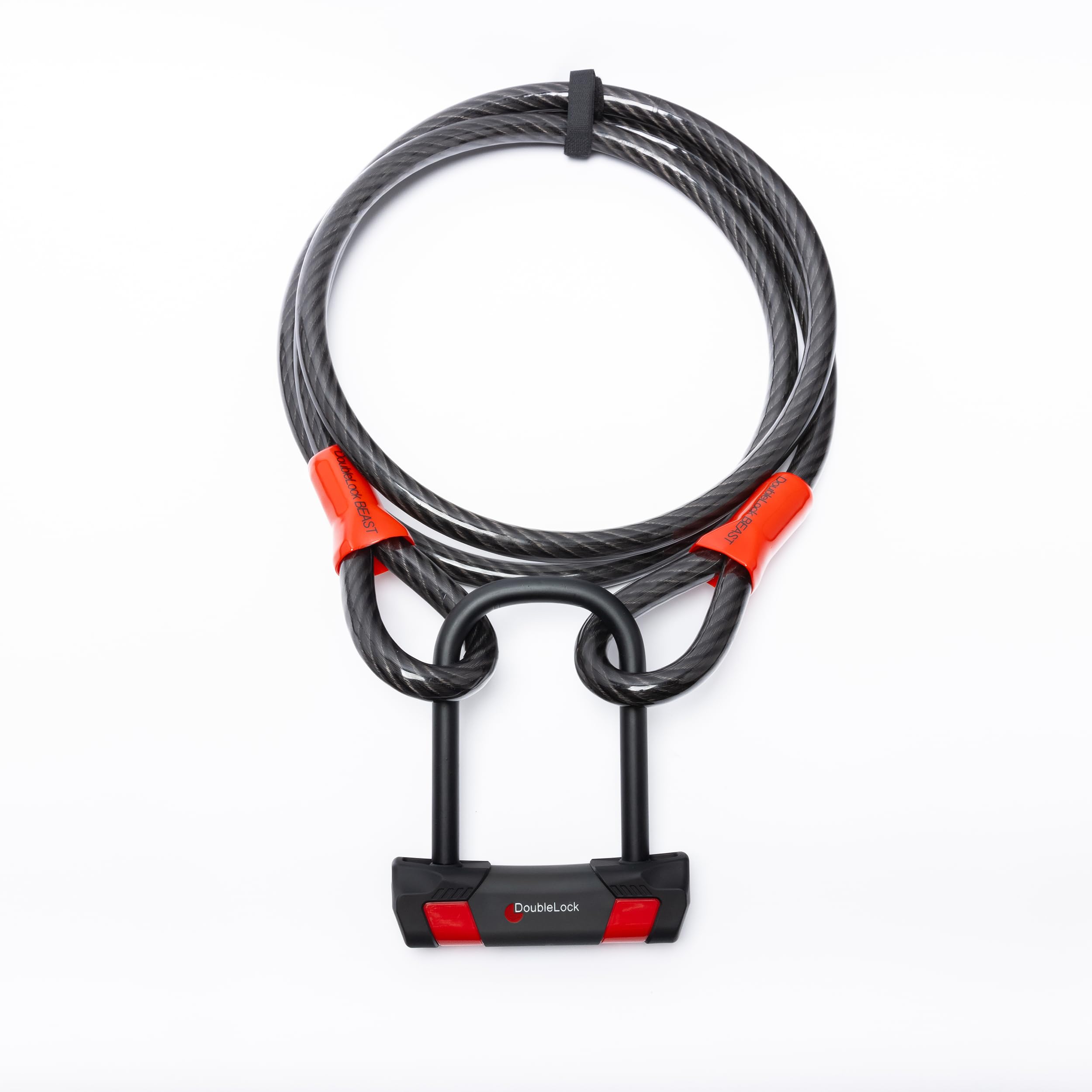 DoubleLock - Lucchetto a cavo - BEAST 300 ART - Lucchetto di sicurezza - Chiusura per uso pesante - Si blocca in cinque secondi - Nero - Cavo in acciaio approvato ART - 300 cm