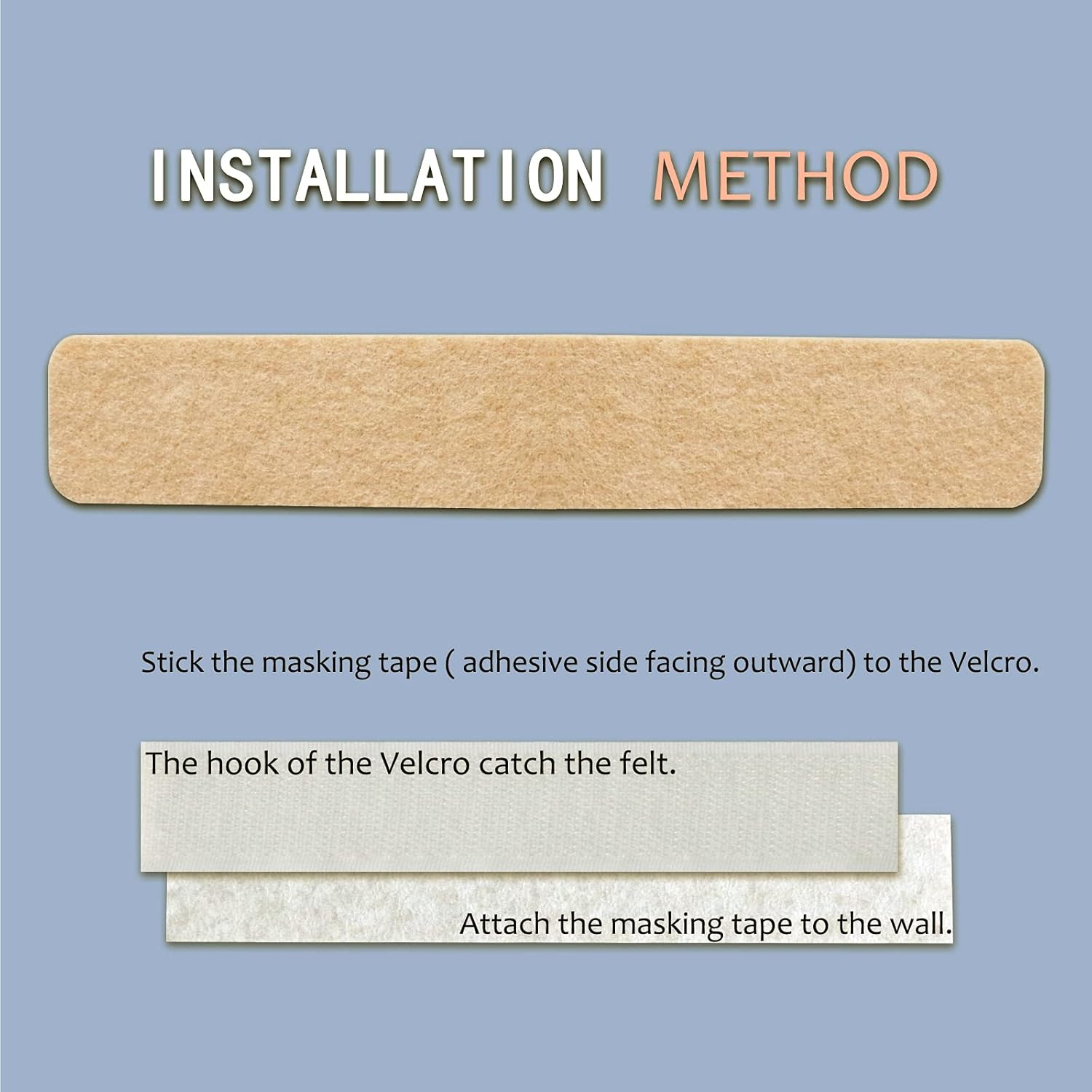 Felt Pin Board Bar Strips Bulletin Board Tiles for Wall with 40 Push Pins Memo Notice Board as Classroom Office Decor, 4 Pack : Office Products