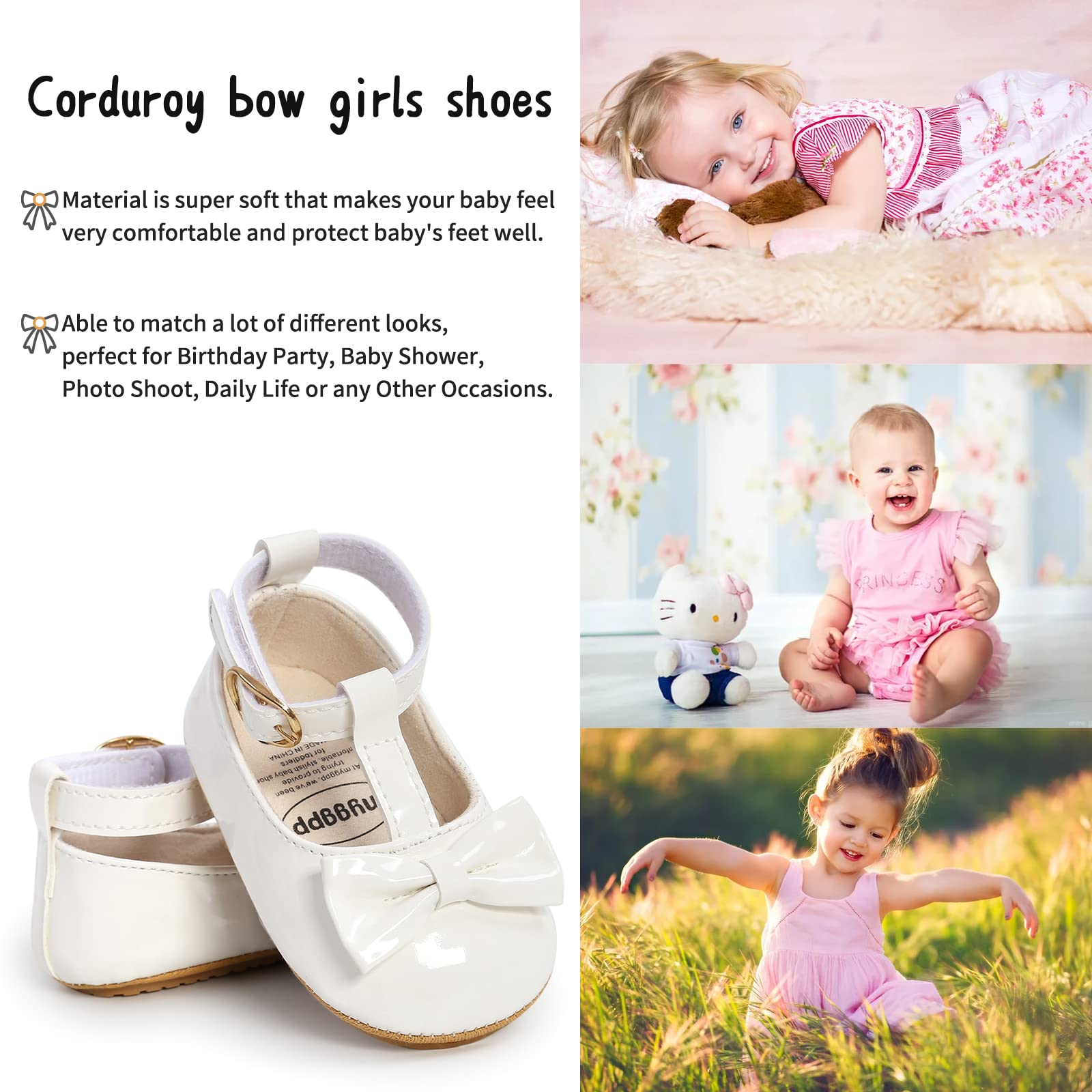 Baby Girls First Walking Shoes Mary Jane PU Leather Anti-Slip Princess Shoes Infant Baby Shoes — view 26