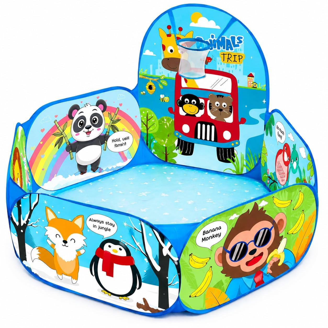 Magicwand X-X-Large Size Polyster Multi-Colored Animal Ball Pool Pop-up Activity Ball-Pool【Without Balls】【Age Upto 3 Yrs】-image-22