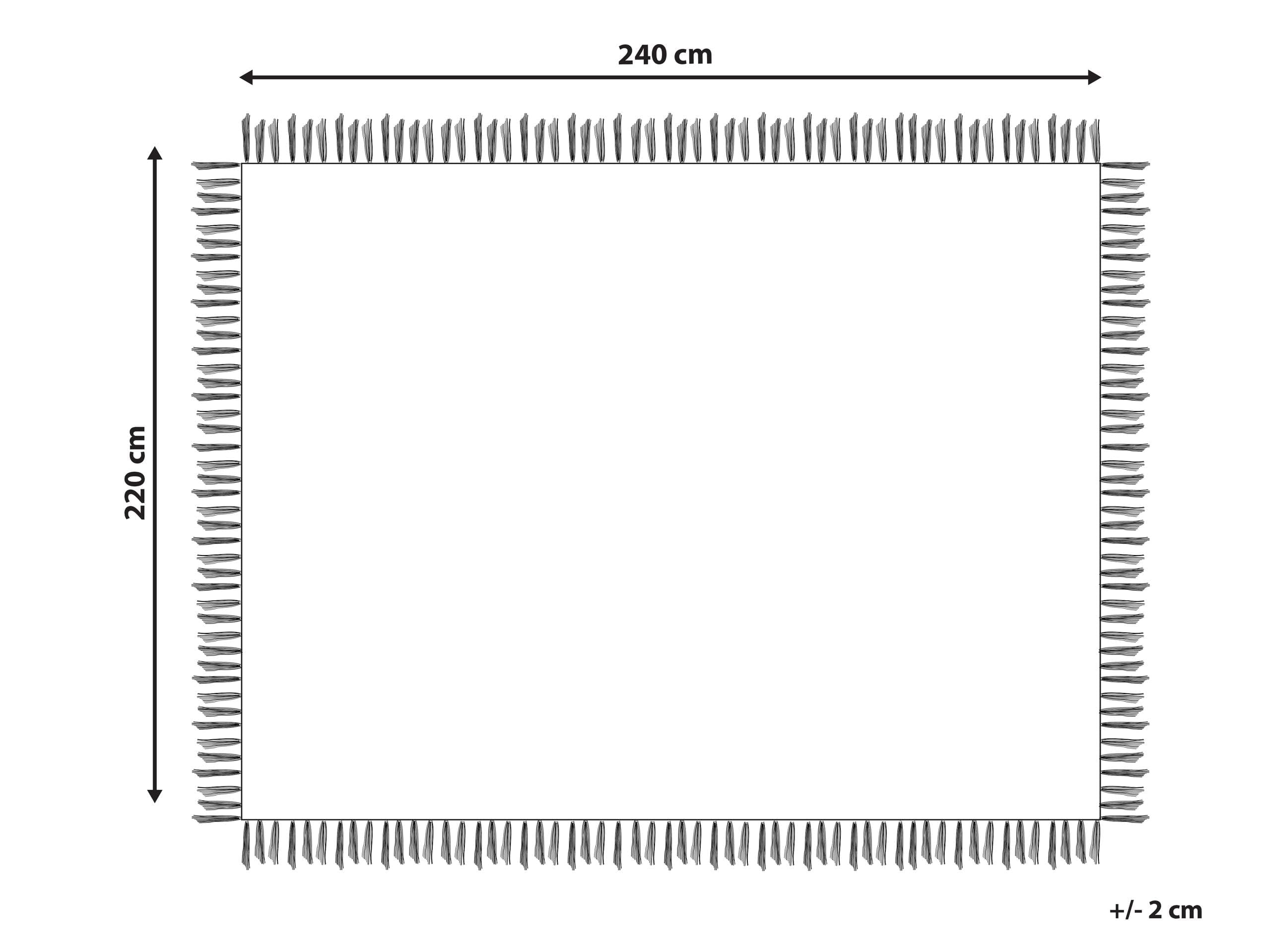 Tagesdecke Baumwolle creme weiß 220x240 cm mit Fransen modern Yerbent