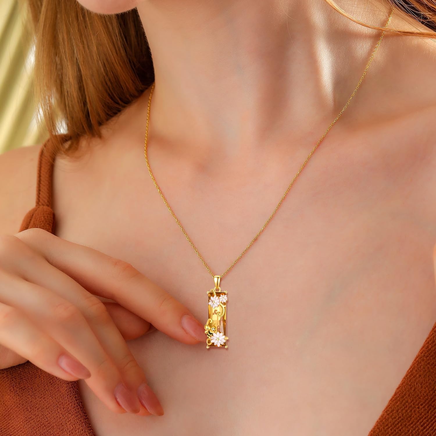 AENEAS Crystal Necklaces for Women - 925 Sterling Silver Necklace Crystal with Bee/Snake/Scorpion/Tree of Life/Sunflower, Dainty Animals Flowers Jewelry Birthday Christmas Gifts for Women Girlfriend - Image 4