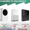 Soporte de pared compatible con Xbox Series S | Bracket de estante para pared compatible con XSS, colgante vertical de metal cerca o detrás del TV, izquierda/derecha, con soporte desmontable para controlador 3