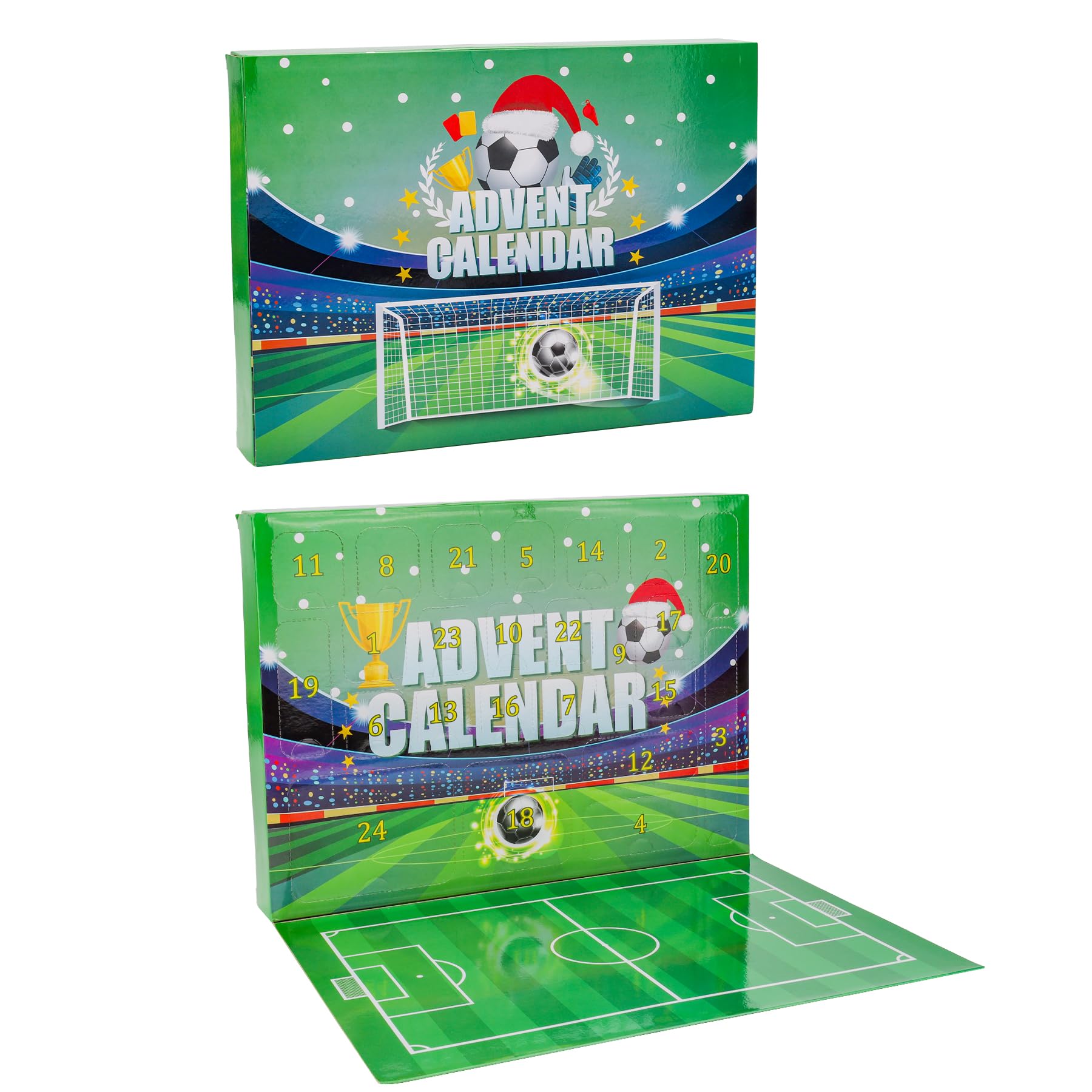 Calendario de Adviento de fútbol 2025, regalos de cuenta regresiva de Navidad de 24 días para niños y niñas, calendario de Adviento con accesorios de fútbol, relleno de calcetines de Navidad, regalos