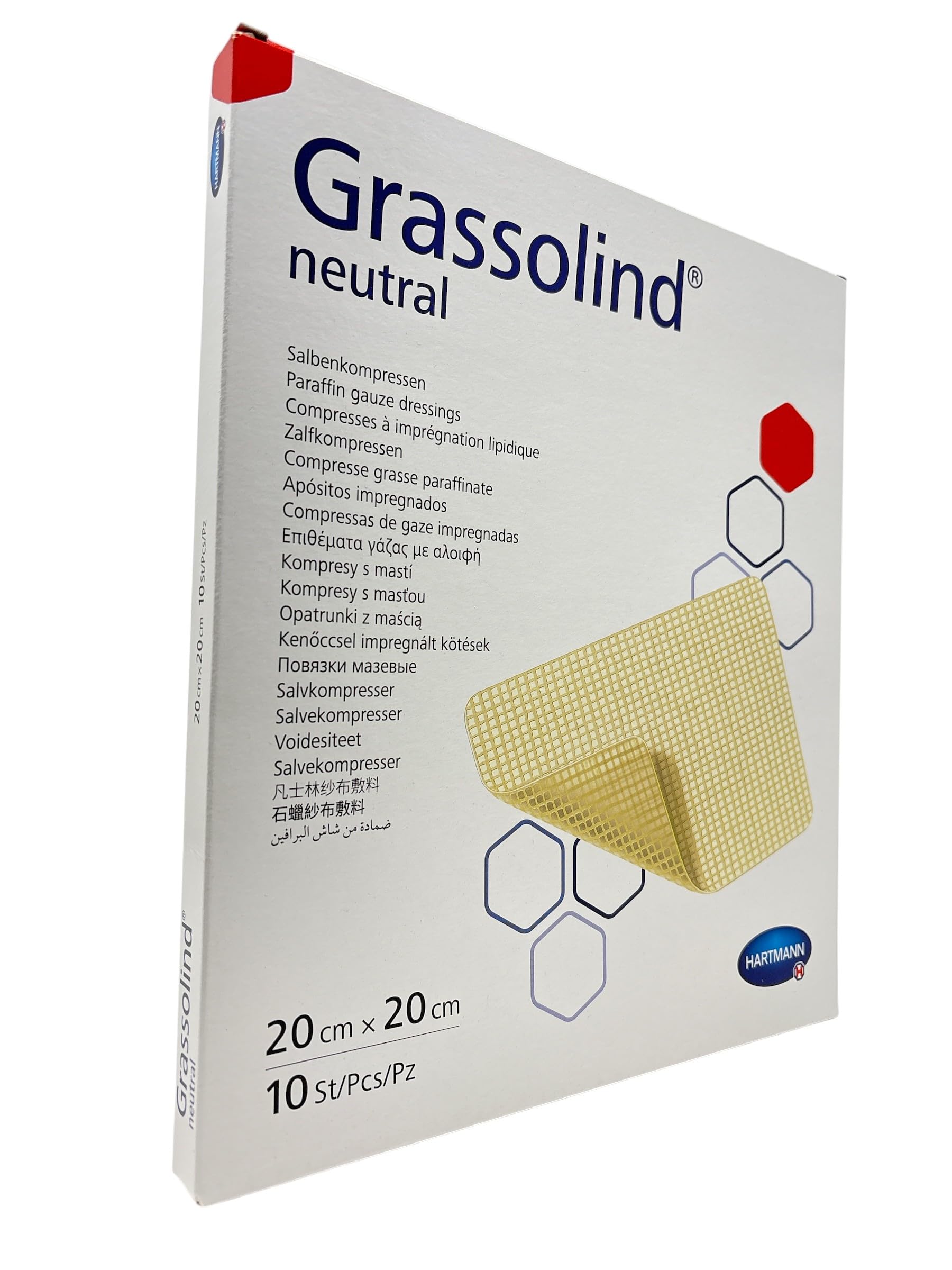 Hartmann Paul Grassolind Neutral - Medicazione grassa, 20 x 20 cm, 10 pezzi