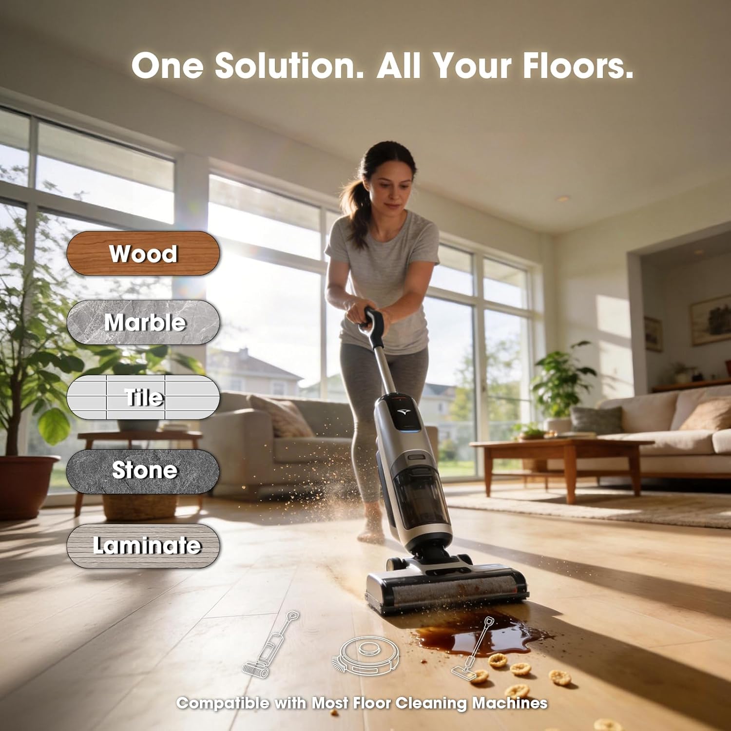 Deep Cleaning&Deodorizing Solution, Compatible with ECOVACS, Tineco, roborock, DREAME, Eufy Floor Washers&Robotic Vacuum Cleaners, TÜV Rheinland Certification, Pet Friendly