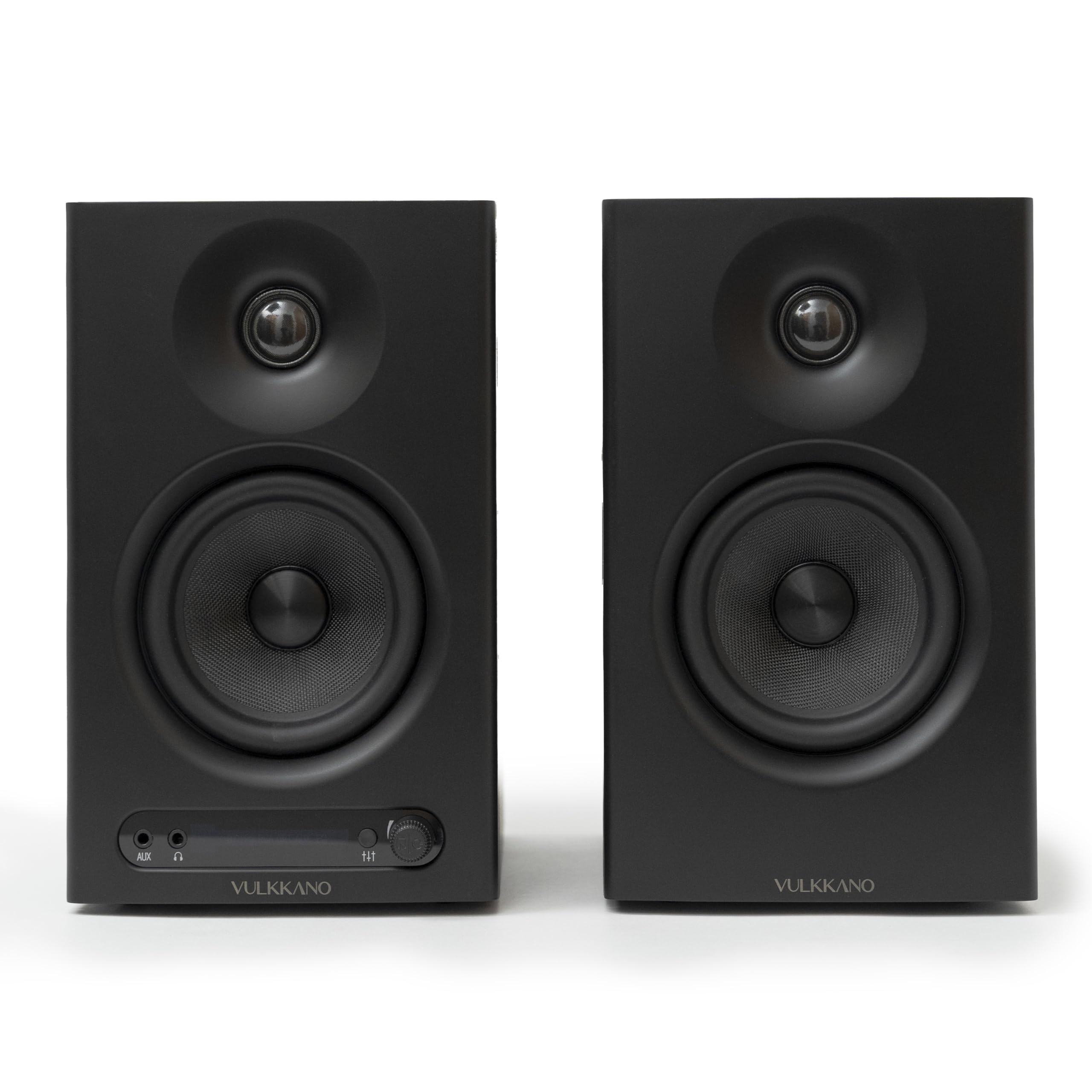 VULKKANO PRO4 Casse Monitor Studio con Woofer da 4”, Bluetooth, Ingresso Bilanciato TRS, RCA, Uscita per Cuffie, AUX, Ottica, Regolazioni EQ, Casse per PC