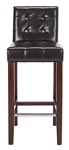 SAFAVIEH Home Collection Thompson Brown Faux Leather/ Cherry Mahogany 30-inch