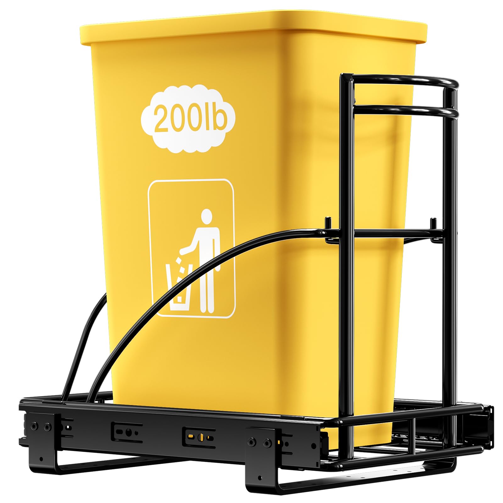 ANASTA Cubo de basura extraíble debajo del gabinete, cubo de basura para debajo del fregadero, requiere apertura de gabinete de 13 pulgadas de ancho x 18 pulgadas de profundidad, se adapta a cubos de