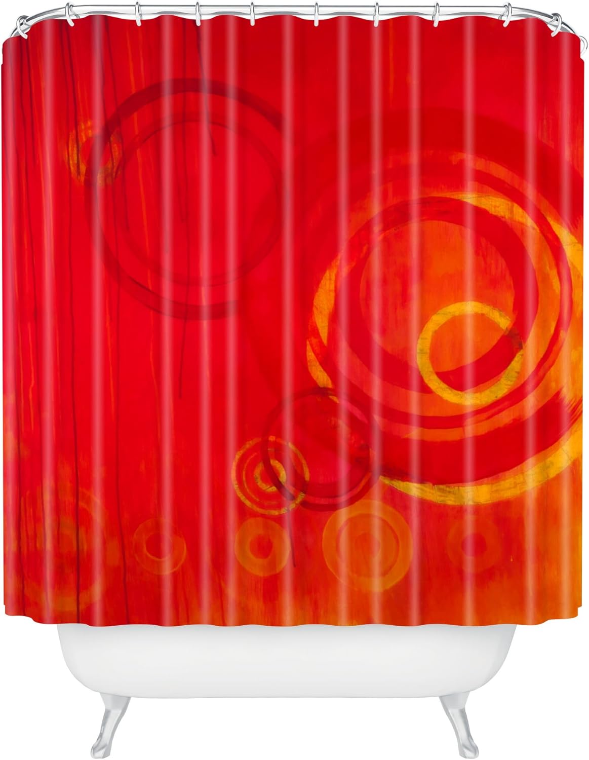 Deny Designs Stacey Schultz Circle World Red Shower Curtain, 69" x 72"