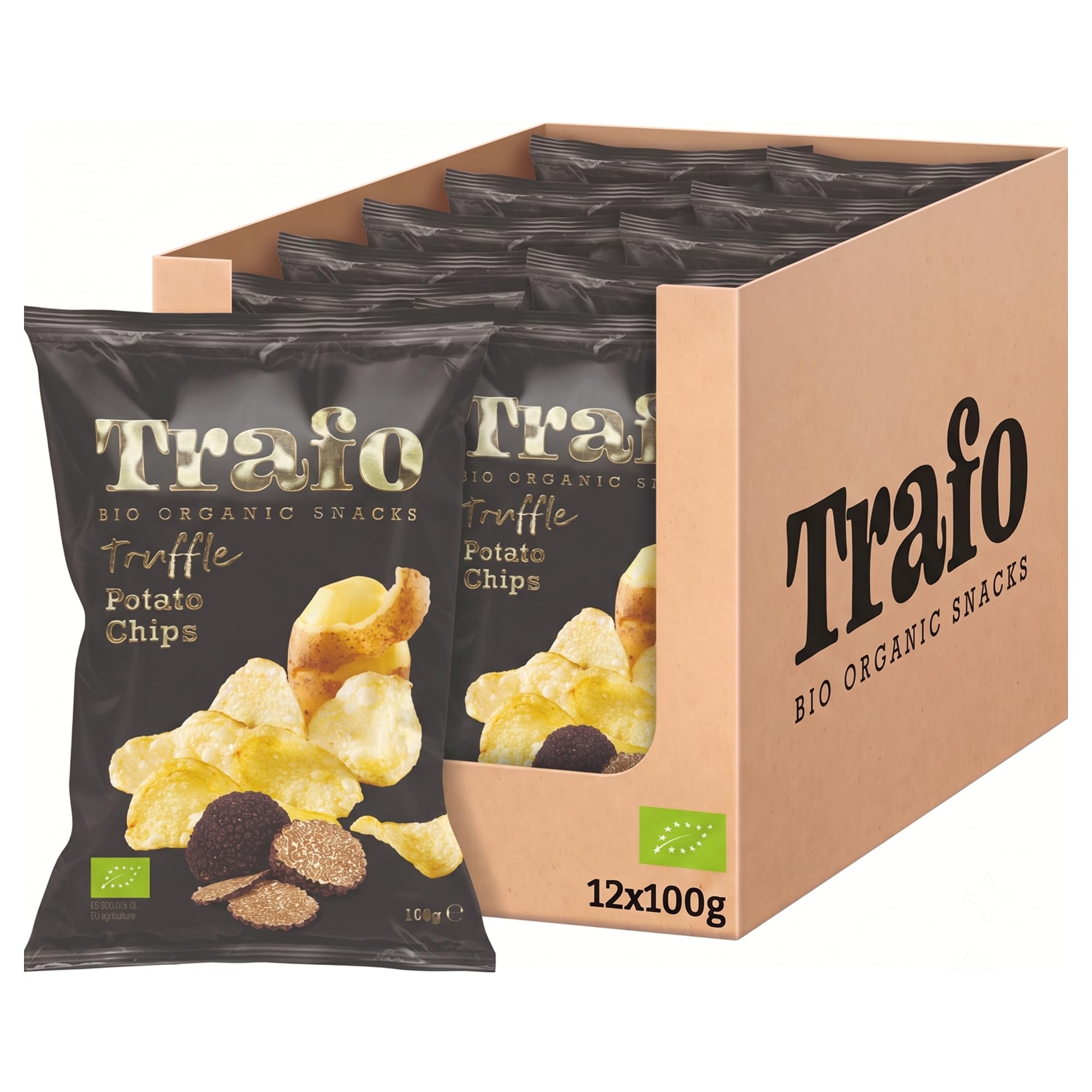 Trafo patatas fritas ecológicas con trufa, 12 x 100 g (1,2 kg)
