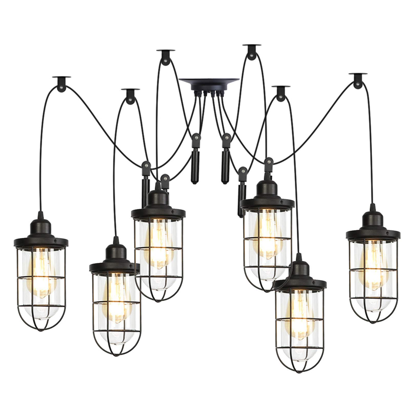 Lampe suspendue pour salle à manger et cuisine, style loft avec câbles de 2 mètres