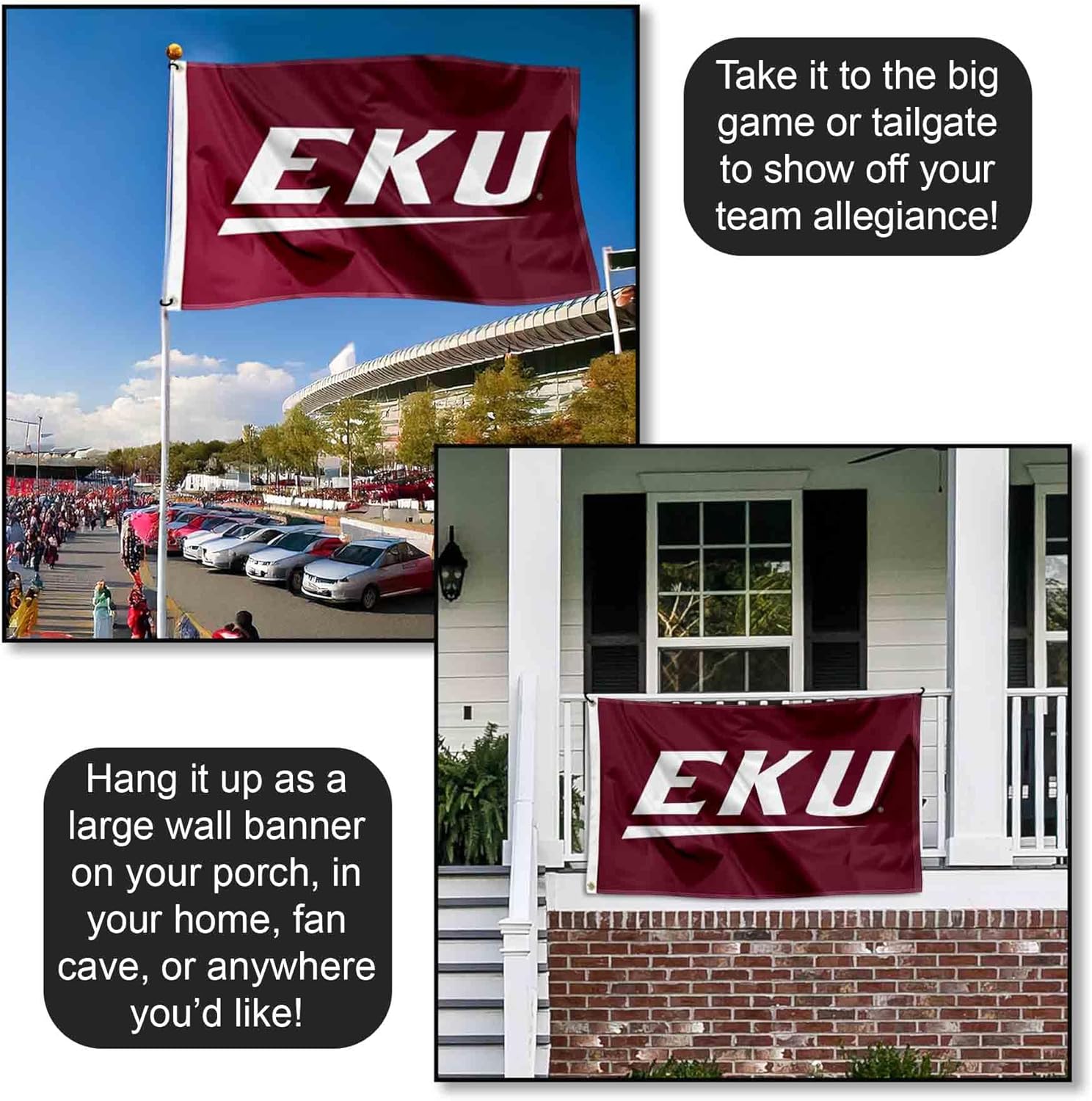 Eastern Kentucky Colonels EKU New Logo Flag