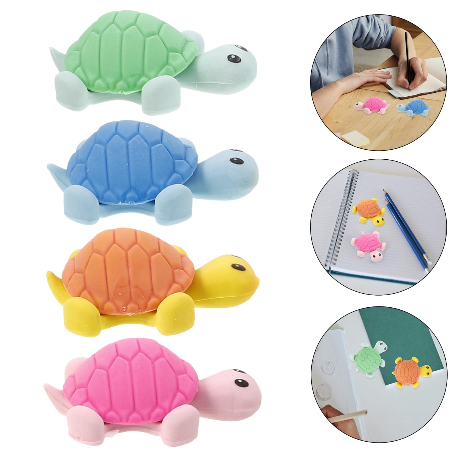 Abaodam 5 Set Gomma Per Tartarughe Animali Reversibile Peluche Giocattolo Per Decorazioni Mini Gomme Da Matita Per Tartarughe Dentro Casuale Tazza Squishy Pezzi * 5